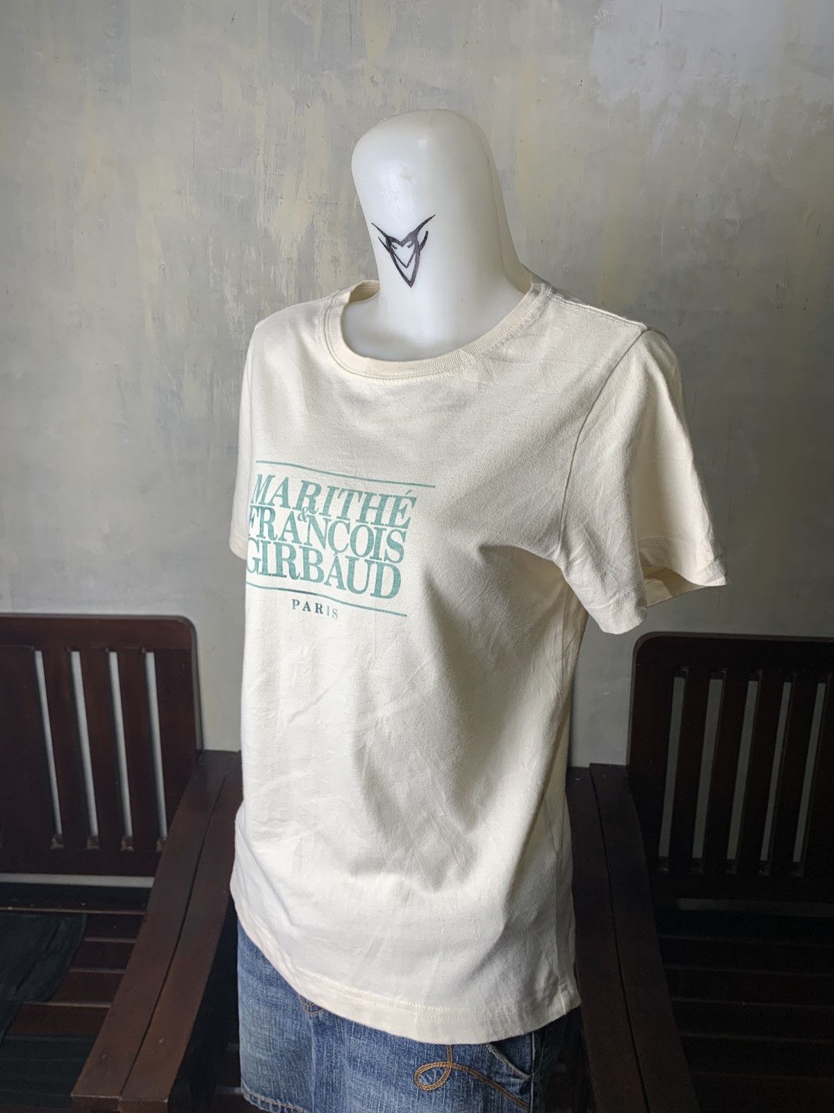 Marithe + Francois Girbaud Marithe Francois Girbaud Paris Off White Big Chest Logo Top Size S / US 4 / IT 40 - 2 Thumbnail