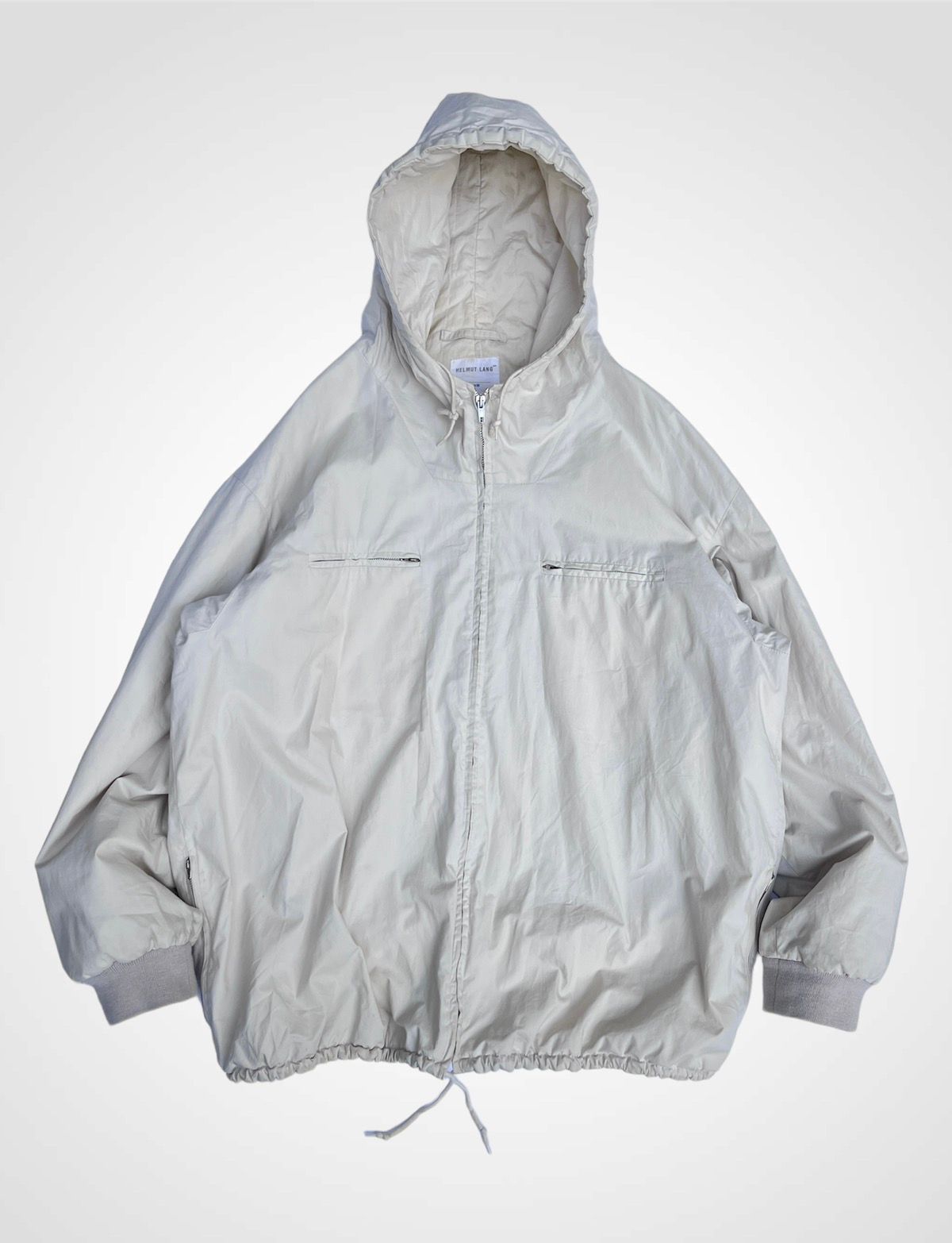 Pre-owned Archival Clothing X Helmut Lang 98' Hooded Bomber Jacket In White/beige