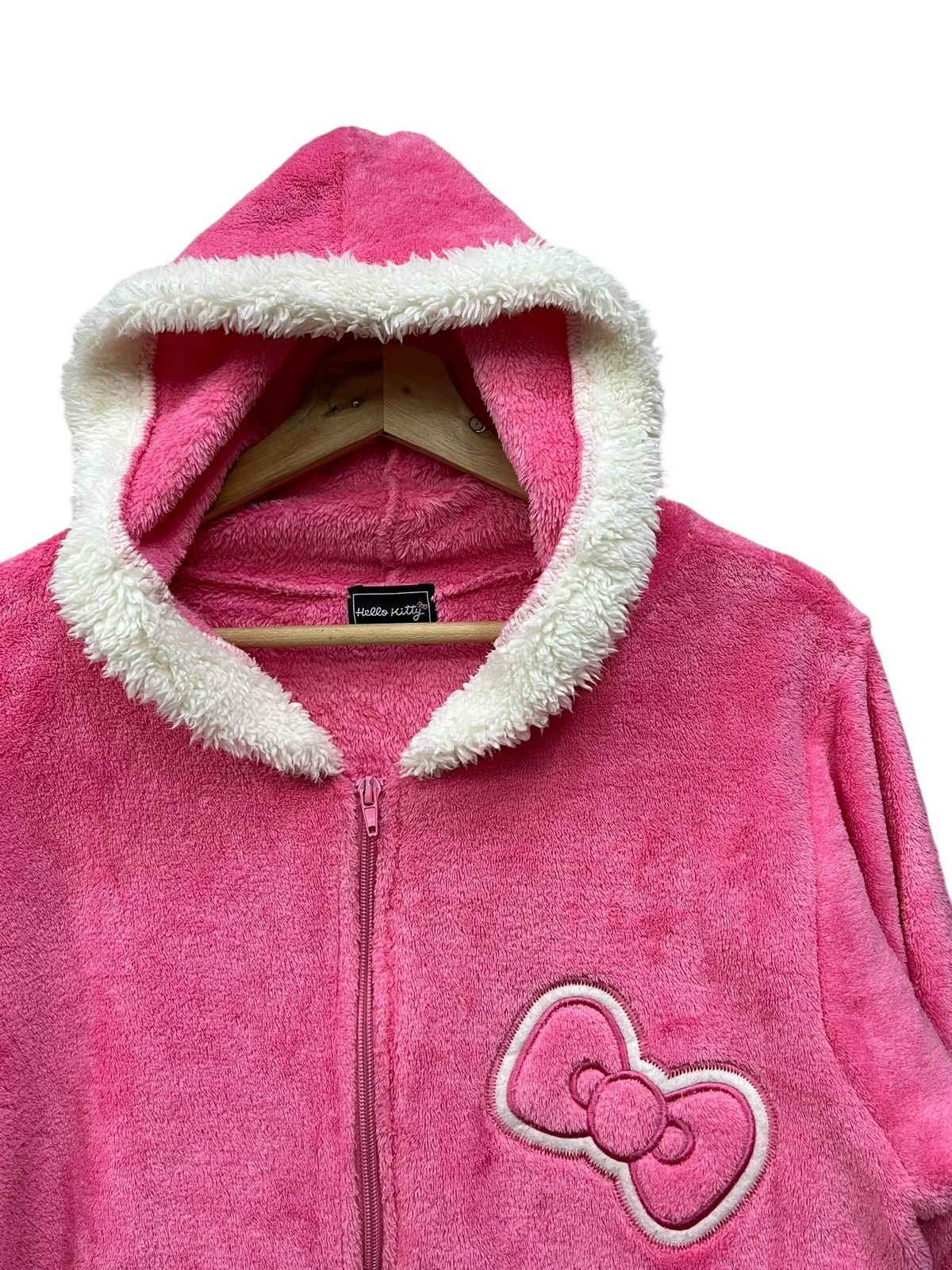 Anime 💖VINTAGE 2013 Sanrio Hello Kitty Pink Fluffy Fleece Hoodie Size M / US 6-8 / IT 42-44 - 5 Thumbnail