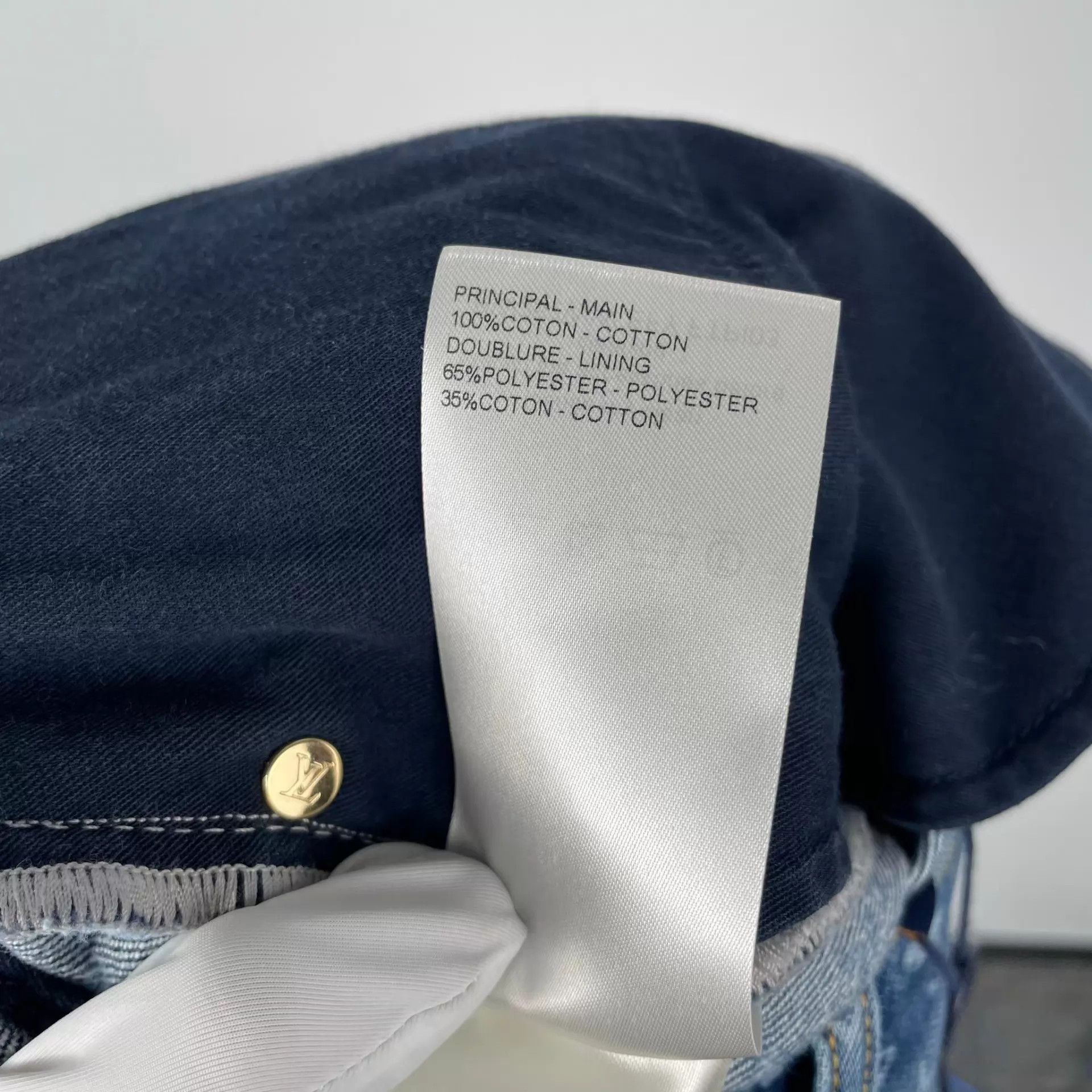 Louis Vuitton LV allover logo denim shorts blue 38 new with tags Size 27" / US 4 / IT 40 - 9 Thumbnail