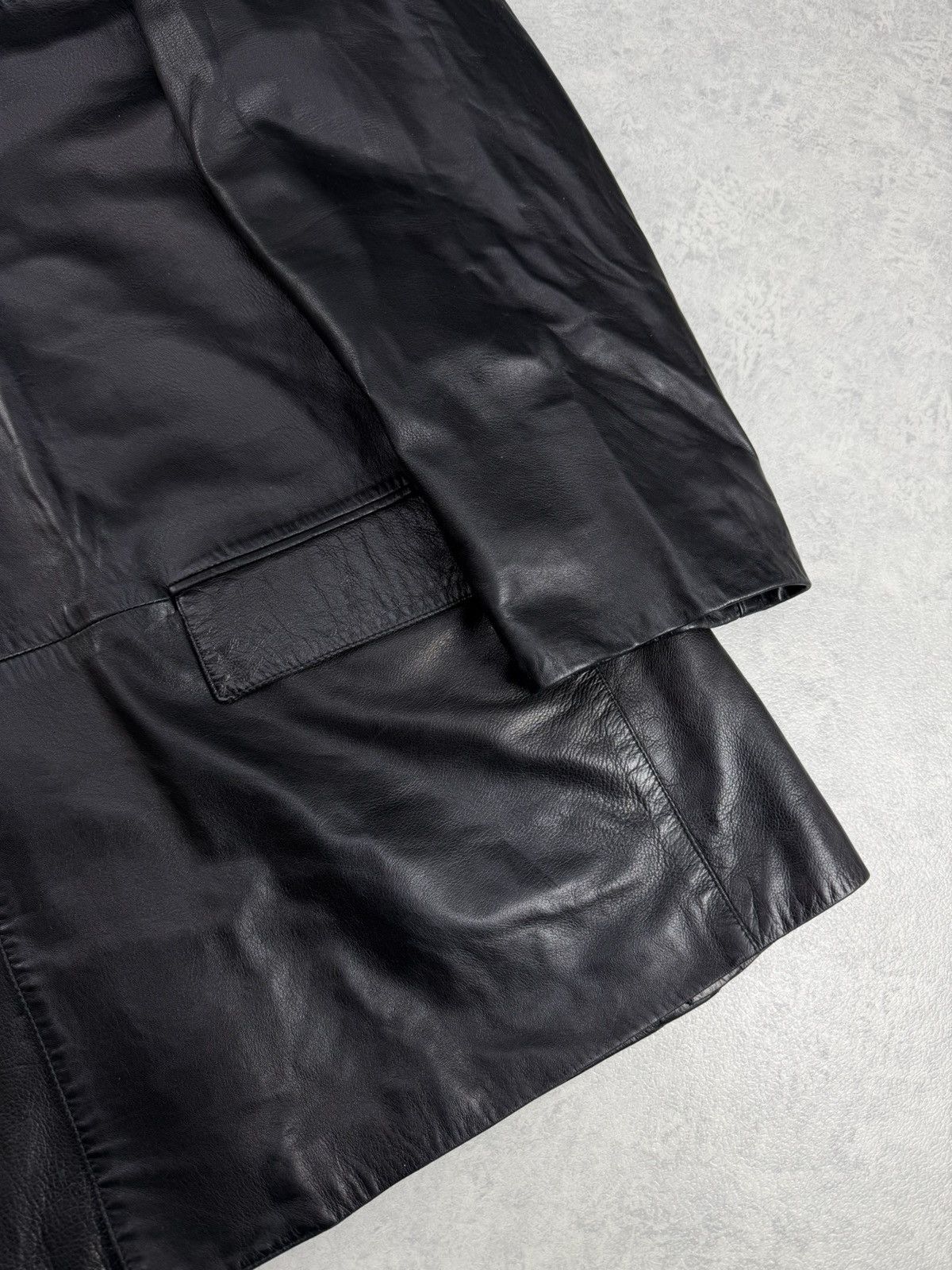 Versace Vintage Gianni Versace Black Leather Blazer Jacket Size 56 Size US XL / EU 56 / 4 - 2 Thumbnail
