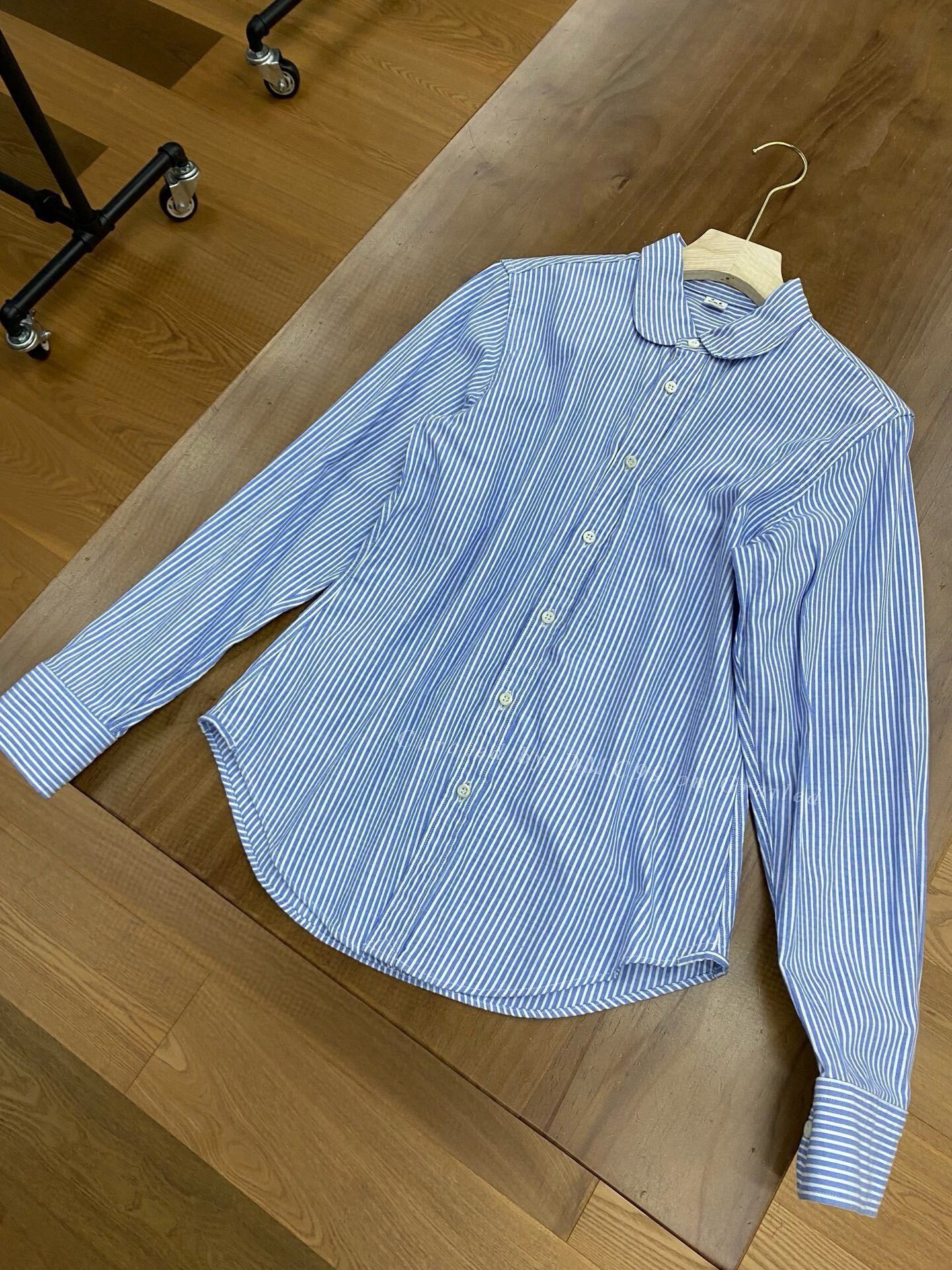 45rpm 45r Blue White Striped Long-Sleeve Shirt Size US M / EU 48-50 / 2 - 1 Thumbnail