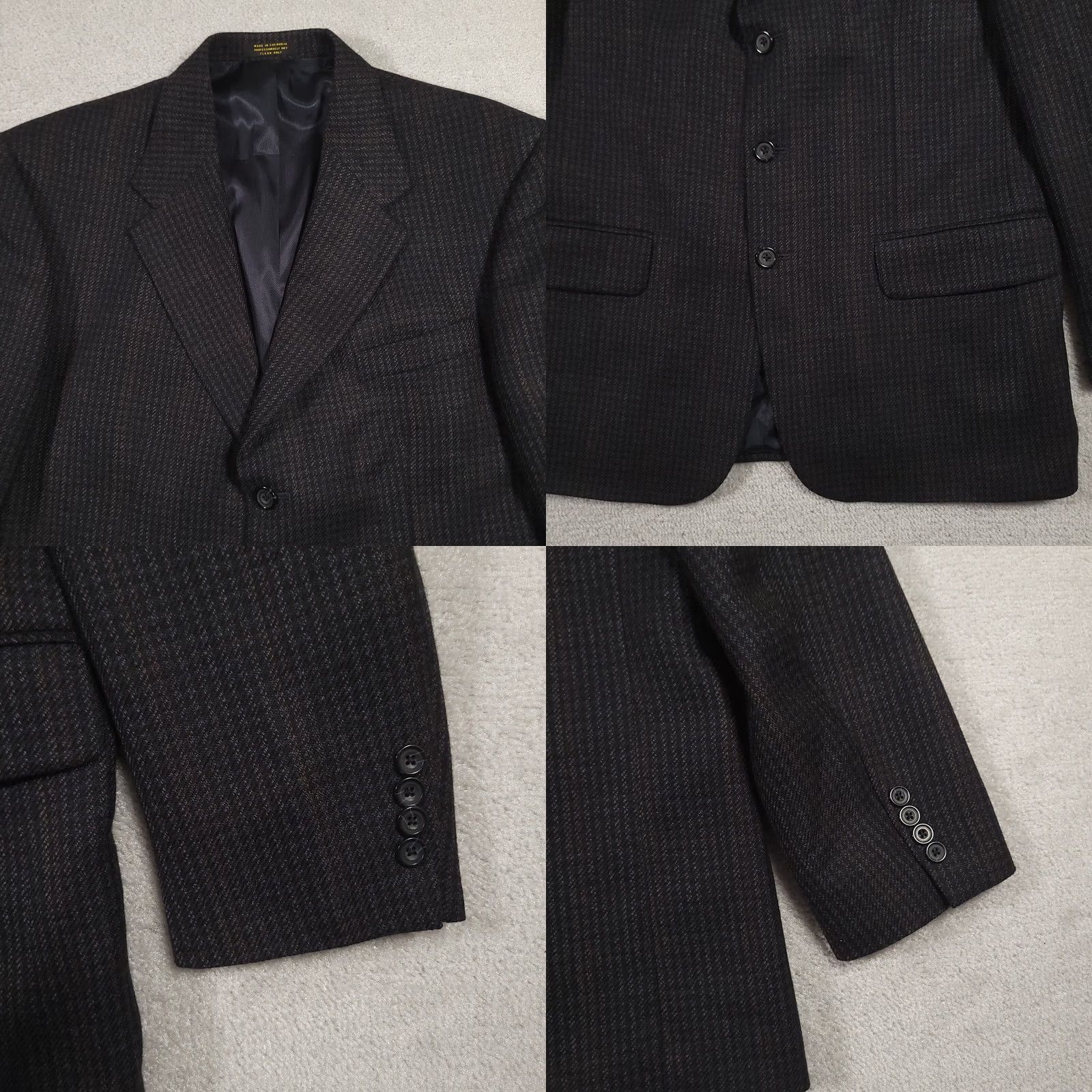 Oscar De La Renta OSCAR DE LA RENTA Sport Coat Gray Tweed Wool 3-Button Notch Lapel Ventless 42R Mens Jacket/Coat Long Plaid Houndstooth Size US XS / EU 42 / 0 - 8 Thumbnail