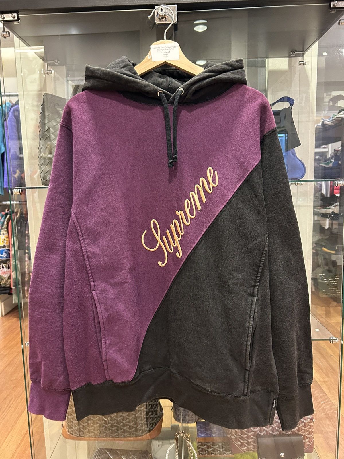 Supreme Supreme Split Cursive Hooded Sweatshirt Size US L / EU 52-54 / 3 - 1 Thumbnail