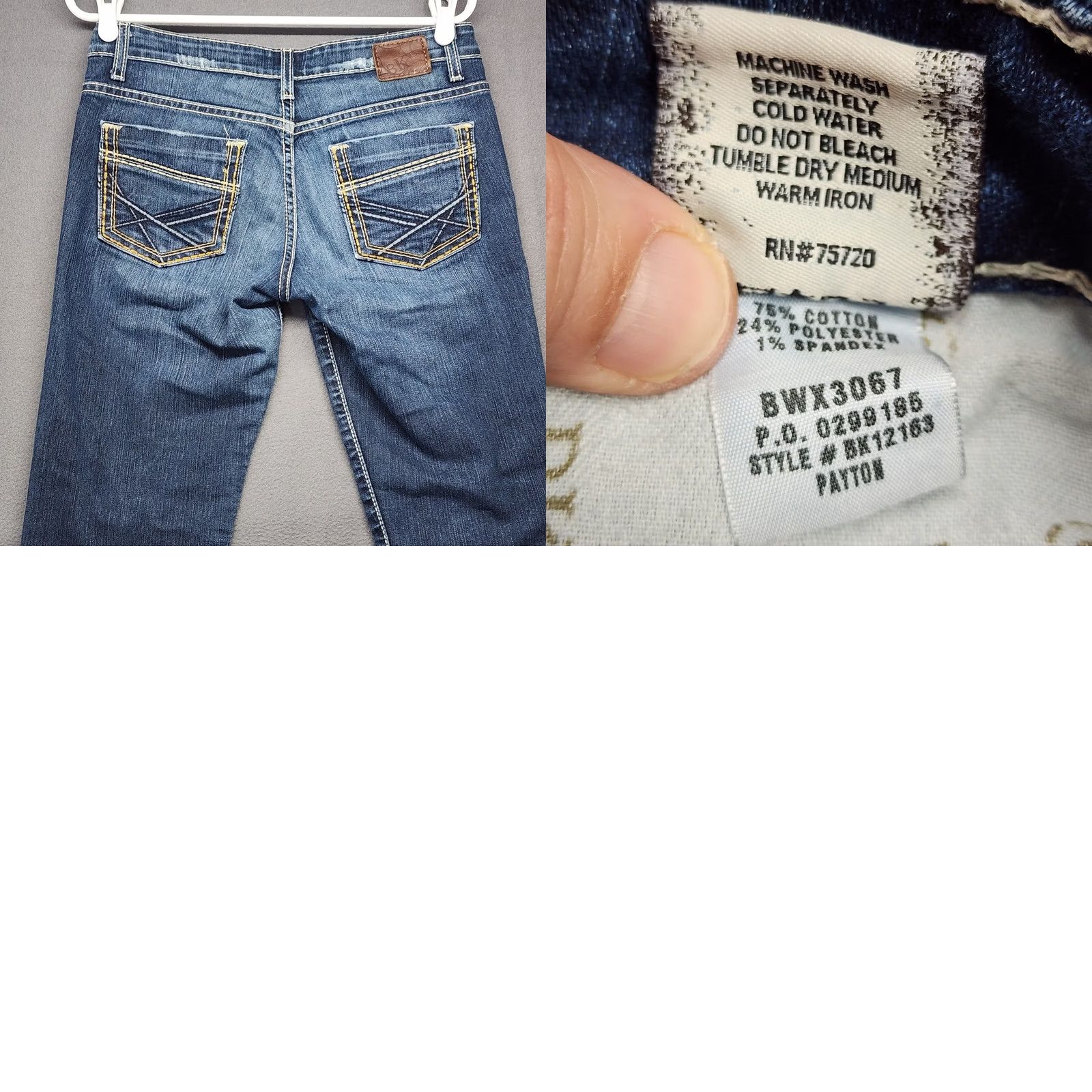BKE BKE Womens Jeans Payton Size 27 Low Rise Straight Dark Wash Stretch Casual Size 27" / US 4 / IT 40 - 9 Thumbnail