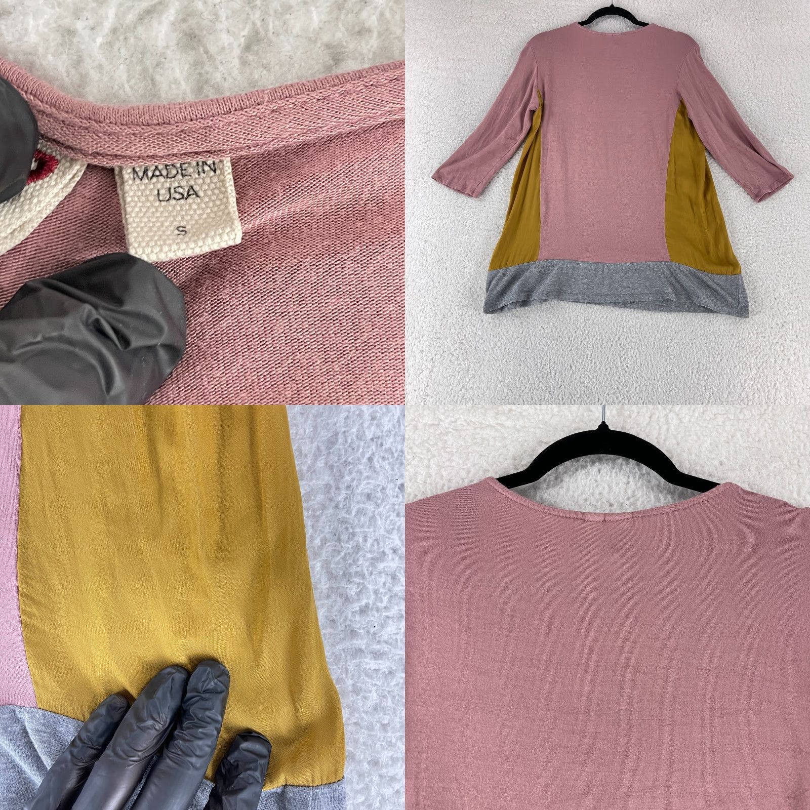 Anthropologie Dolan Pink Colorblock Tunic Shirt Womens Small Colorblock 3/4 Sleeve Stretch Size S / US 4 / IT 40 - 8 Thumbnail