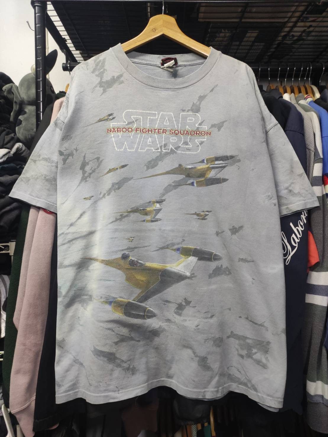 Star Wars Vtg 90's Star Wars " Naboo Fighter Squadron " All Over Print Size US XXL / EU 58 / 5 - 1 Thumbnail