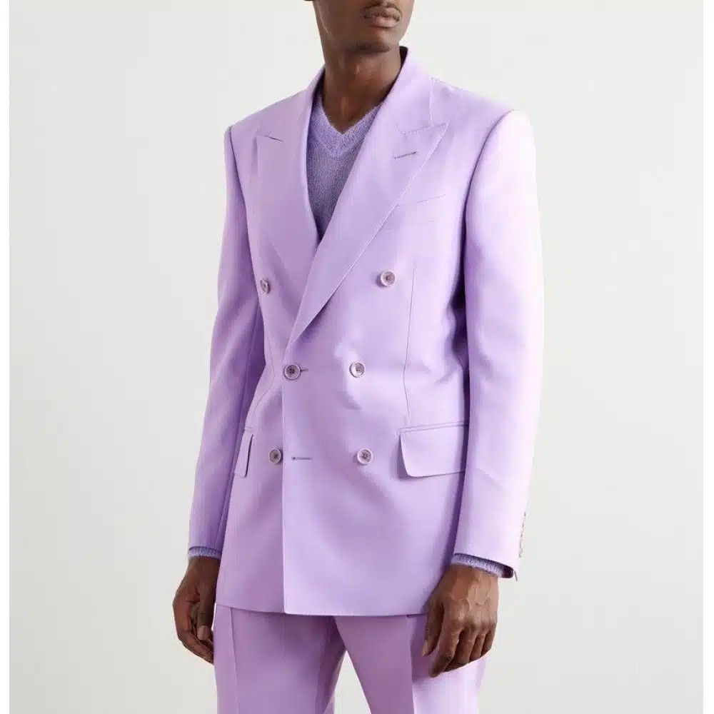 Tom Ford o1loc1c1124 JLBP02 Atticus Double-Breasted Jacket in Lilac Size US M / EU 48-50 / 2 - 3 Thumbnail