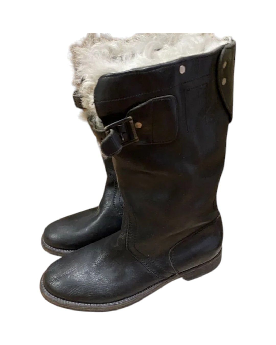 Burberry Prorsum F/W 2010 RUNWAY GOAT FUR SHEARLING LEATHER ARMY BOOTS Size US 10 / EU 43 - 3 Thumbnail