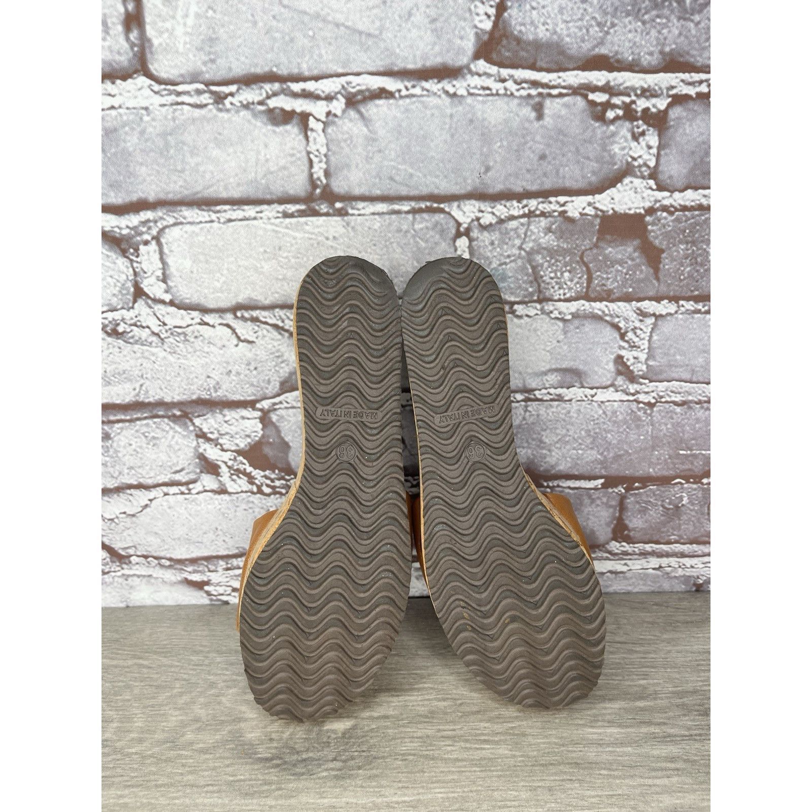 Sundae School Sundance Brown Leather Tan Wedge Cork Platform Sandals Slide Size US 6 / IT 36 - 8 Thumbnail