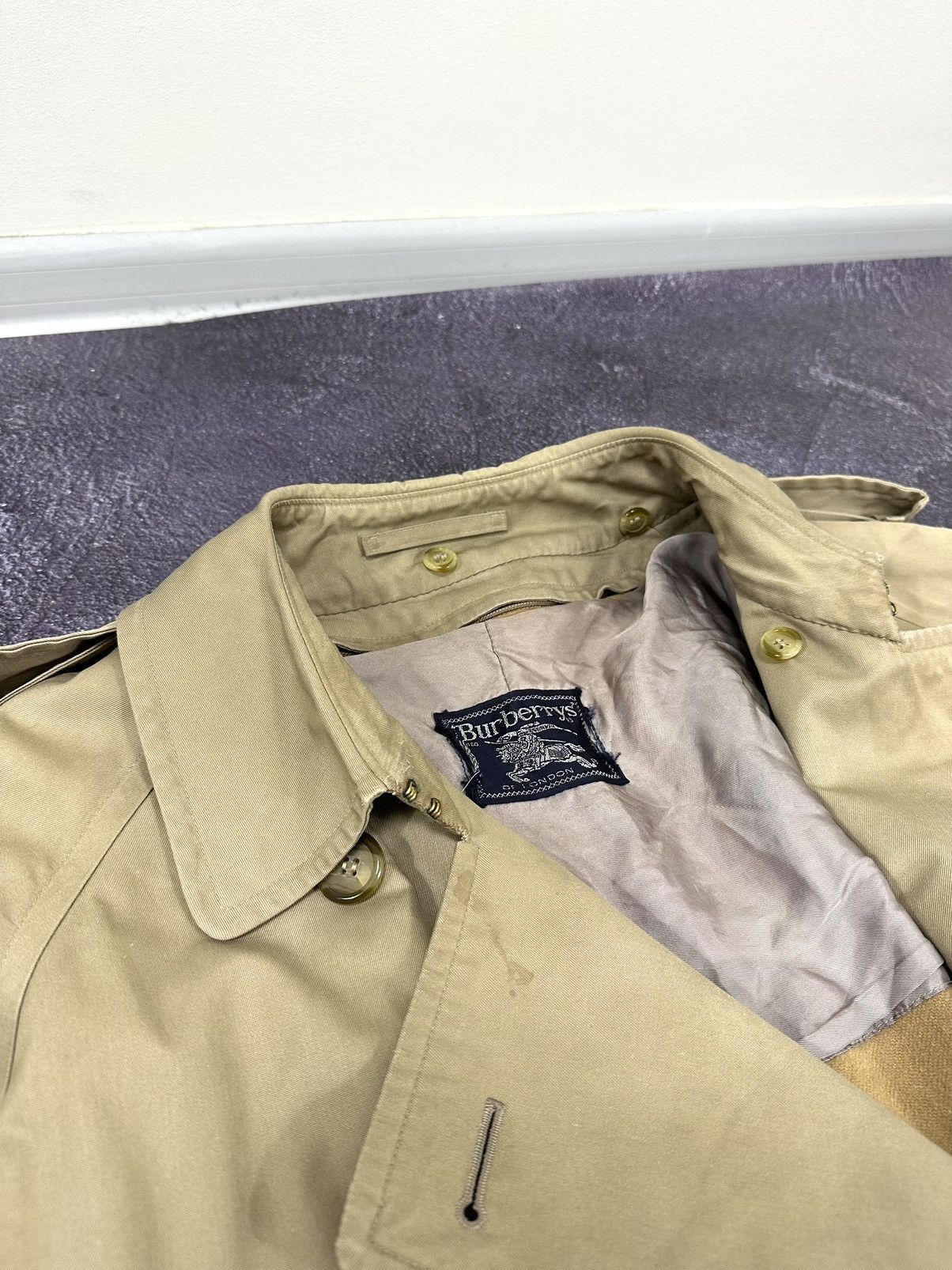 Burberry Vintage 90s Burberry Nova Check Luxury Designer Trench Coat Size US XL / EU 56 / 4 - 8 Thumbnail