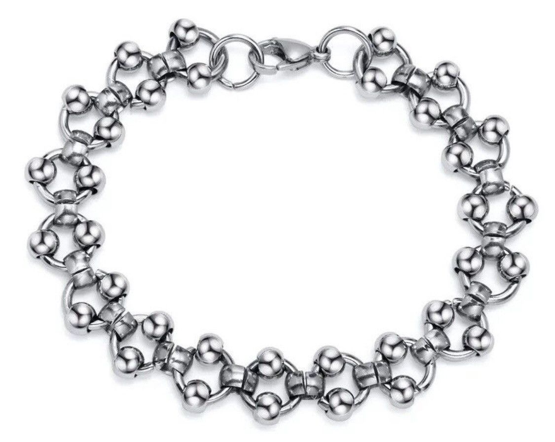 Vintage Steel Ball Bead Link Bracelet Size ONE SIZE - 4 Thumbnail