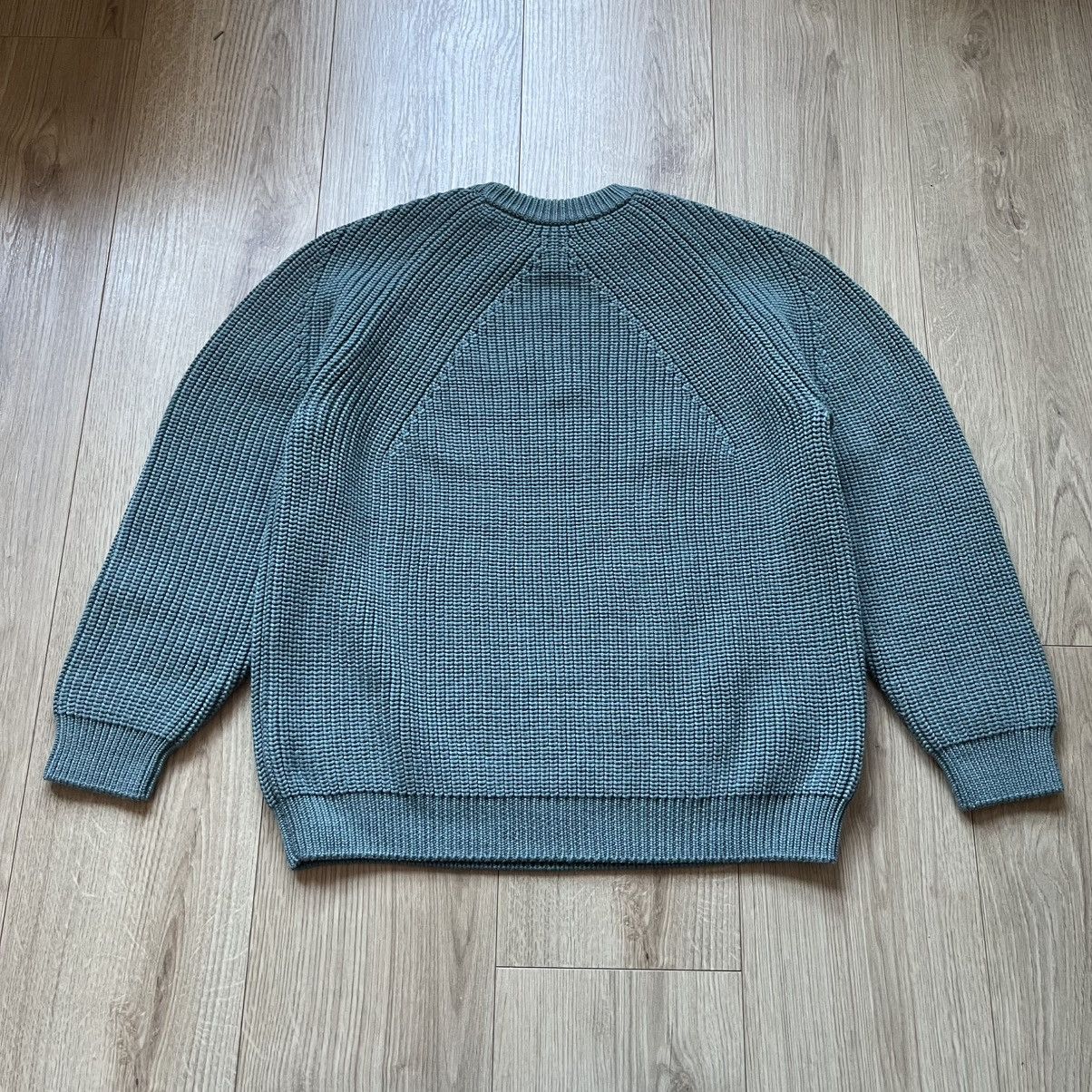 Batoner Signature Rib Crewneck Wool Sweater in Faded Turquoise Blue Size US M / EU 48-50 / 2 - 2 Thumbnail