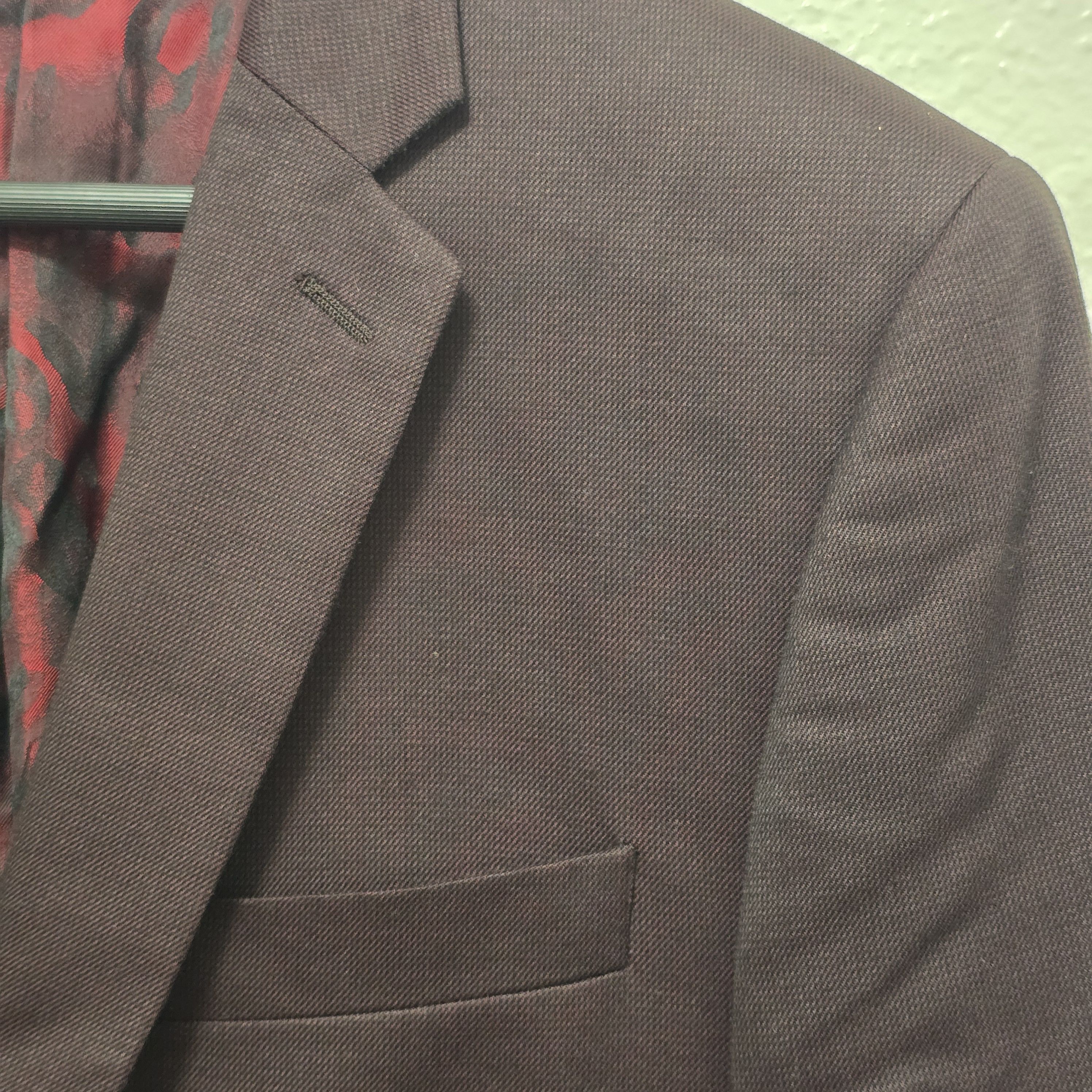 Versace Wool blend burgundy blazer Size 50R - 3 Thumbnail