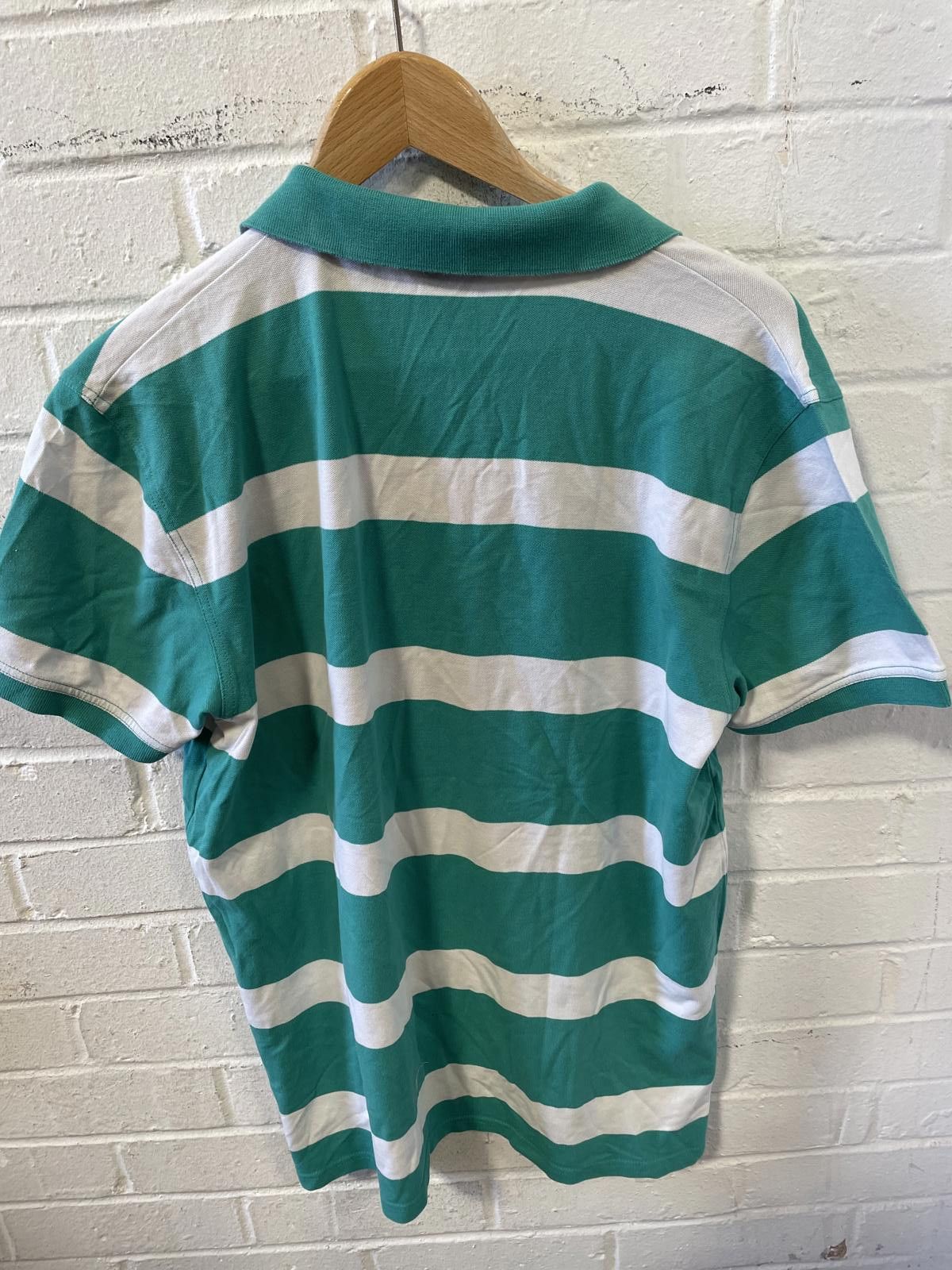 Gant GANT Men's Green and White Striped Polo Shirt XL Size US XL / EU 56 / 4 - 3 Thumbnail