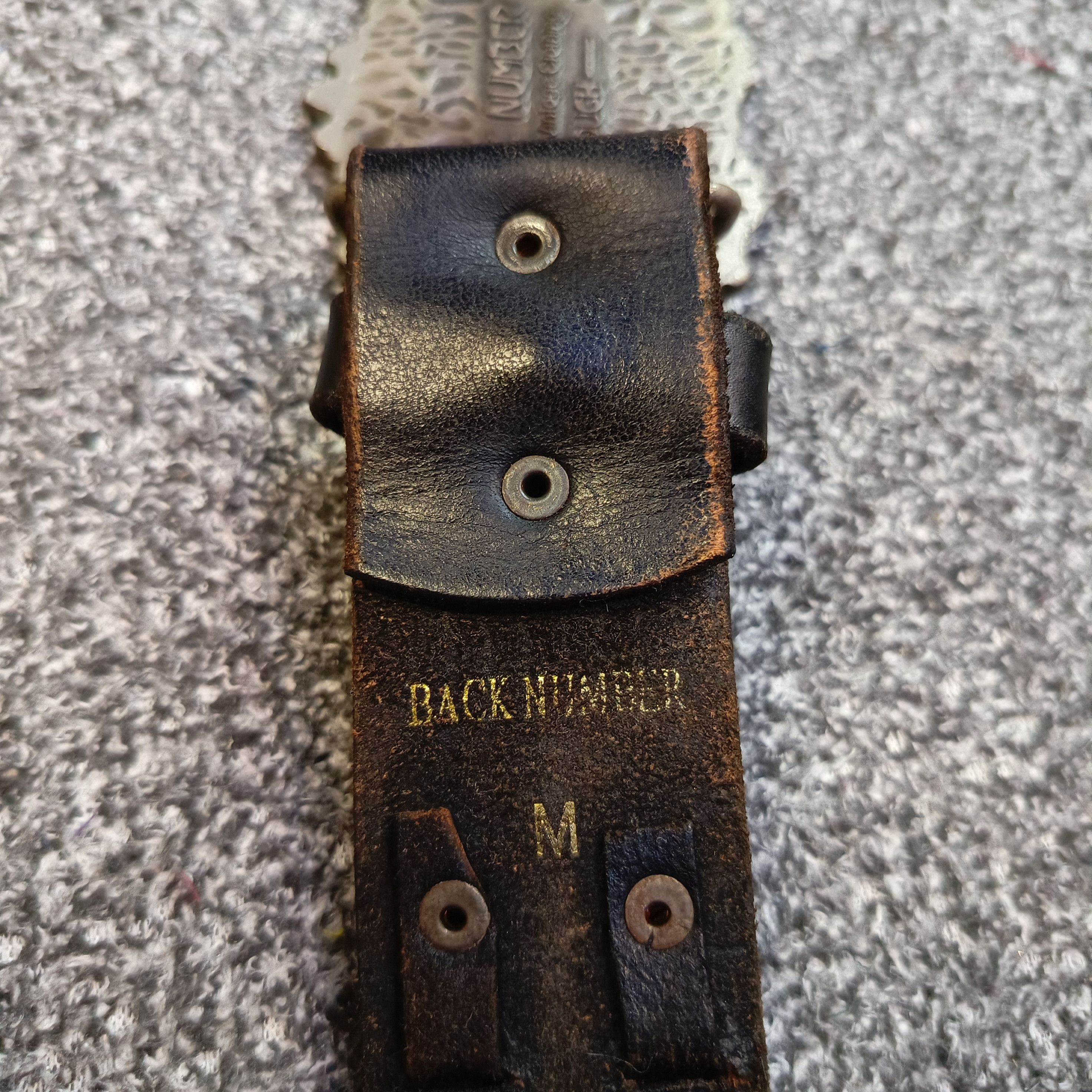 Genuine Leather 🔥🔥 Vintage Rough Back Number Leather Belt Size ONE SIZE - 6 Thumbnail