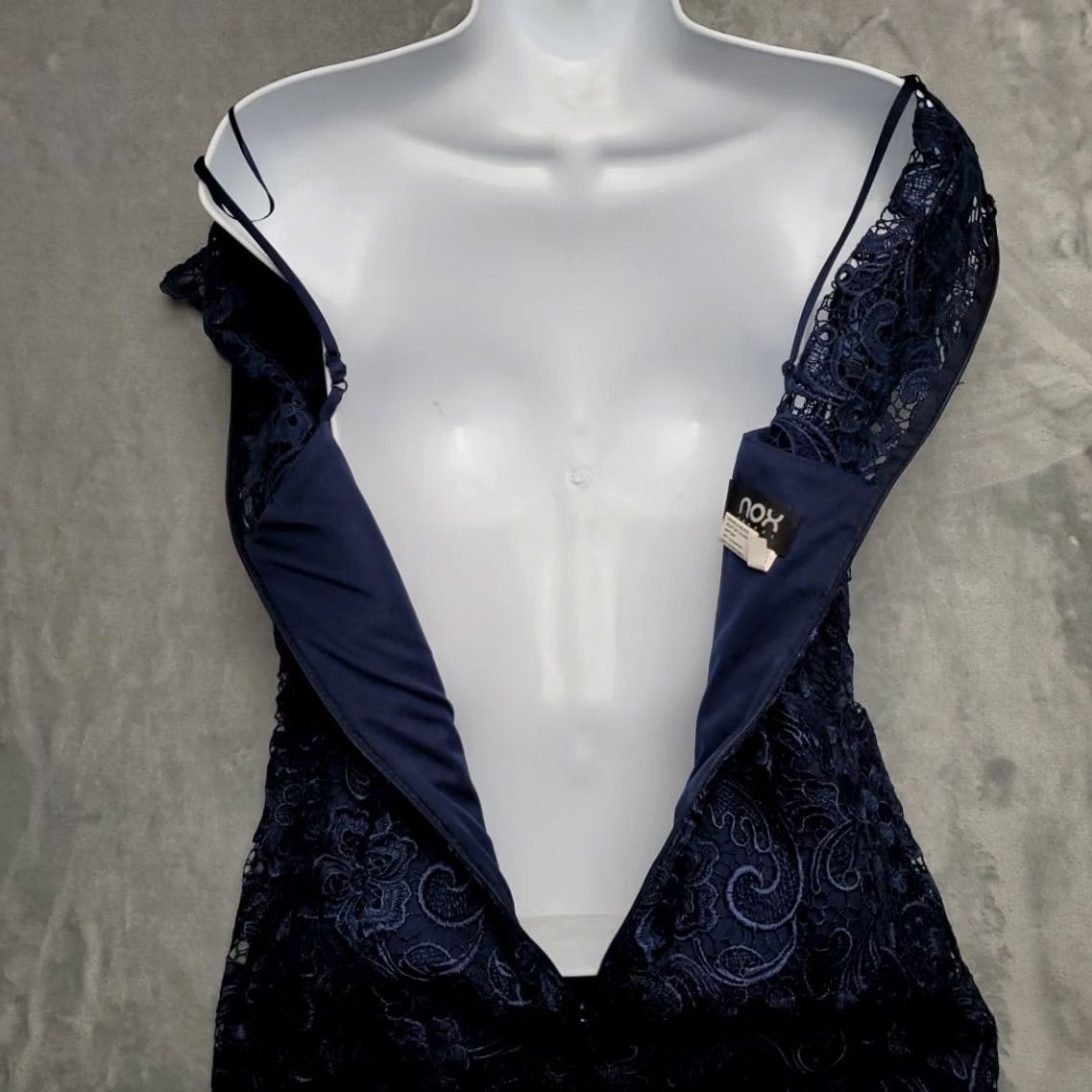 Vintage Floral Crocheted Dress Womens L Blue Lace Overlay Whimsigoth Witchy Y2K Retro Dress Size L / US 10 / IT 46 - 5 Thumbnail