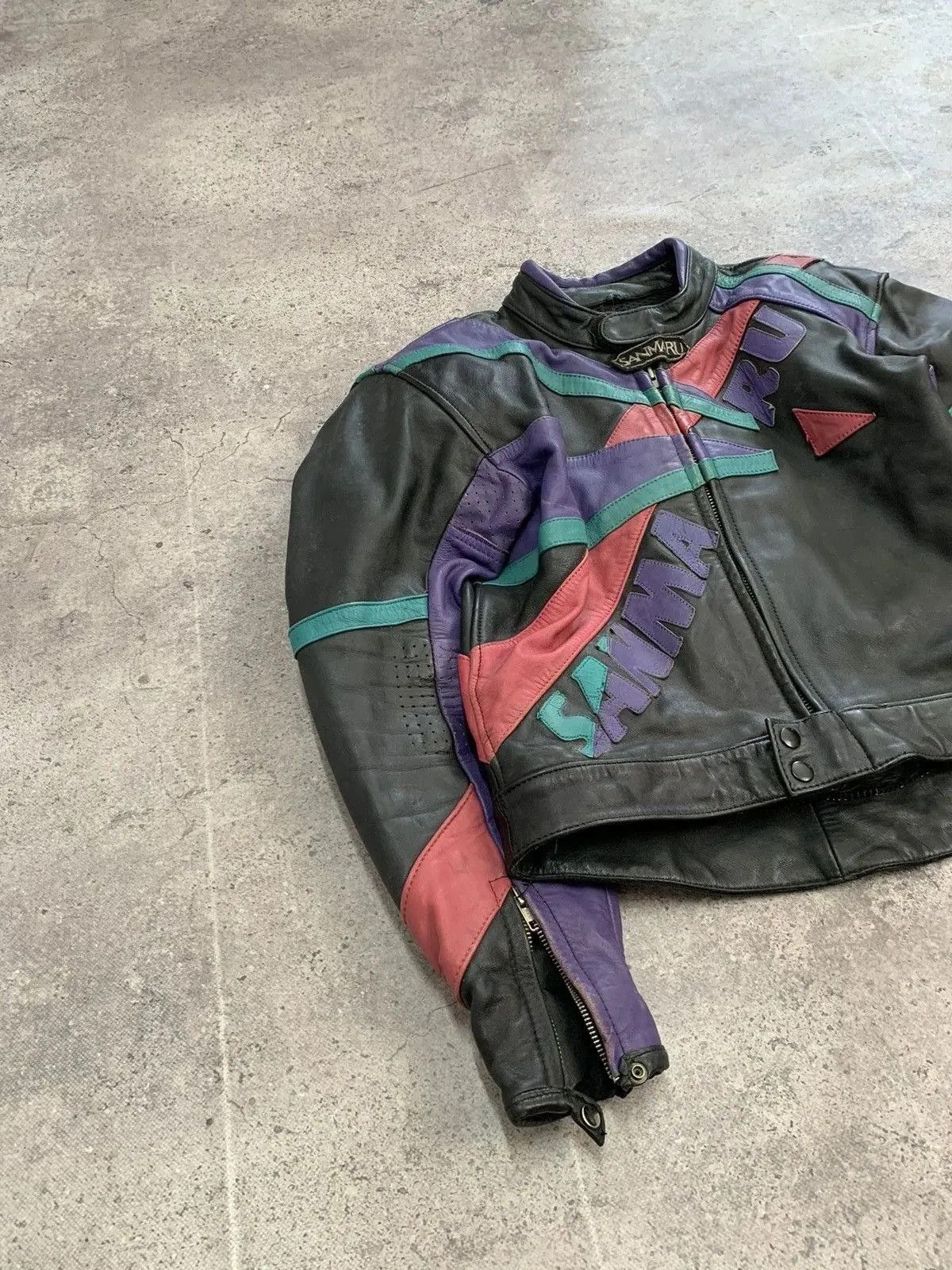 Genuine Leather VINTAGE Racing Leather Jacket Vintage MOTO Biker Size US L / EU 52-54 / 3 - 10 Thumbnail