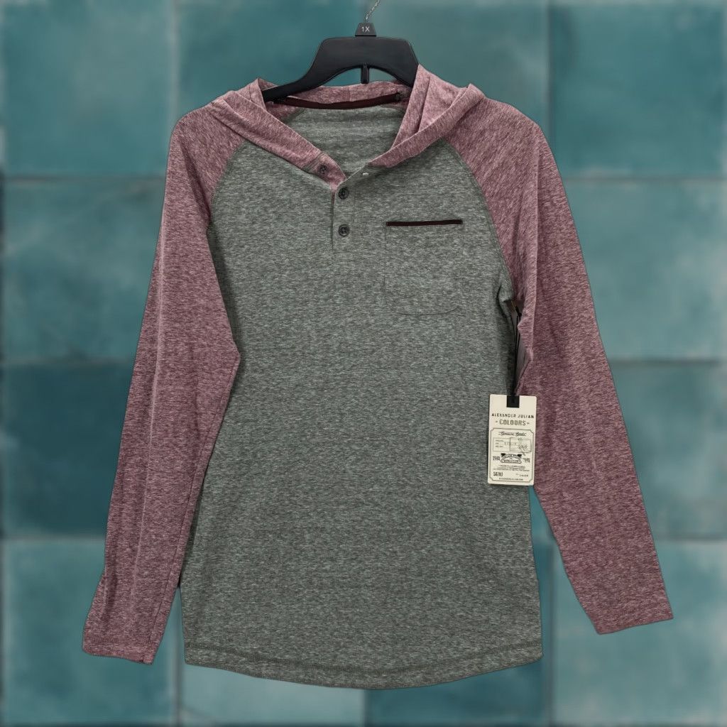 Alexander Julian Alexander Julian Colours Hoodie Sweatshirt Mens S Olive Green Henley Preppy Size US S / EU 44-46 / 1 - 1 Thumbnail