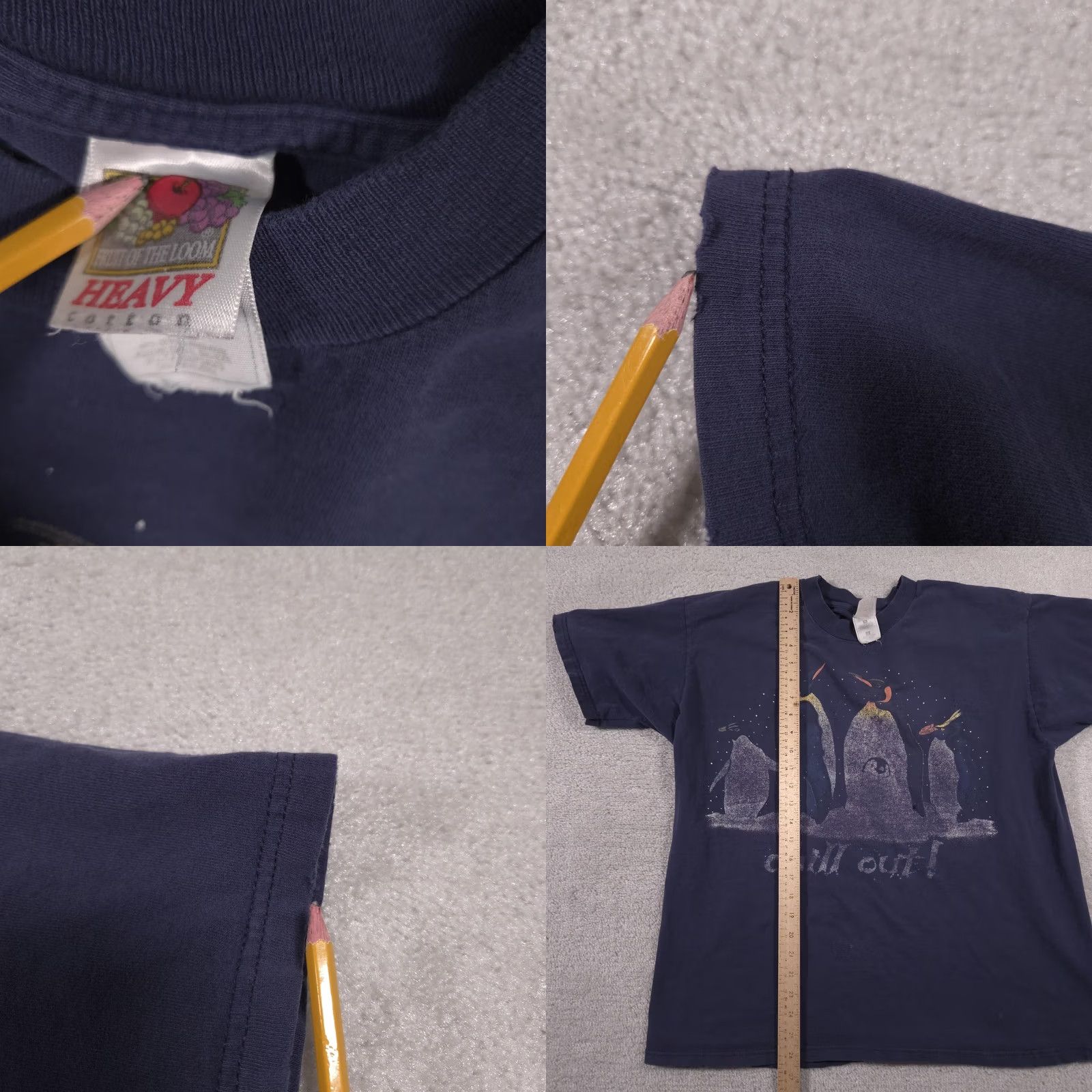 Fruit Of The Loom VINTAGE Fruit of the Loom Shirt Mens XL Blue Chill Out Penguin Graphic Funny Animal Shirt Size US XL / EU 56 / 4 - 8 Thumbnail