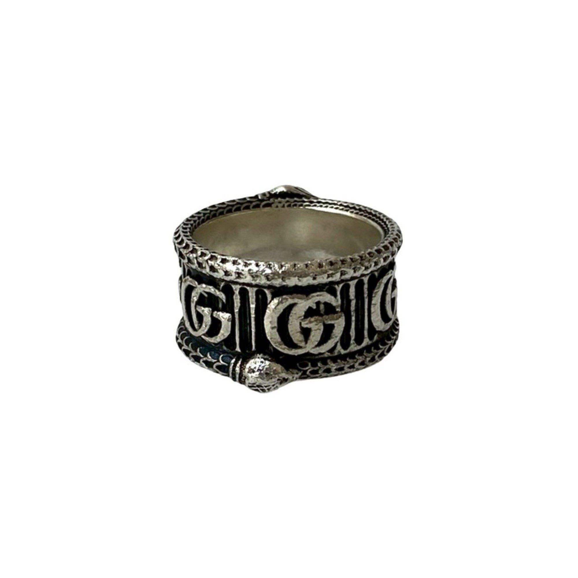 Gucci GUCCI Double G Snake Ring, 925 Sterling Silver, Men's Accessory, 52301 Size ONE SIZE - 1 Thumbnail