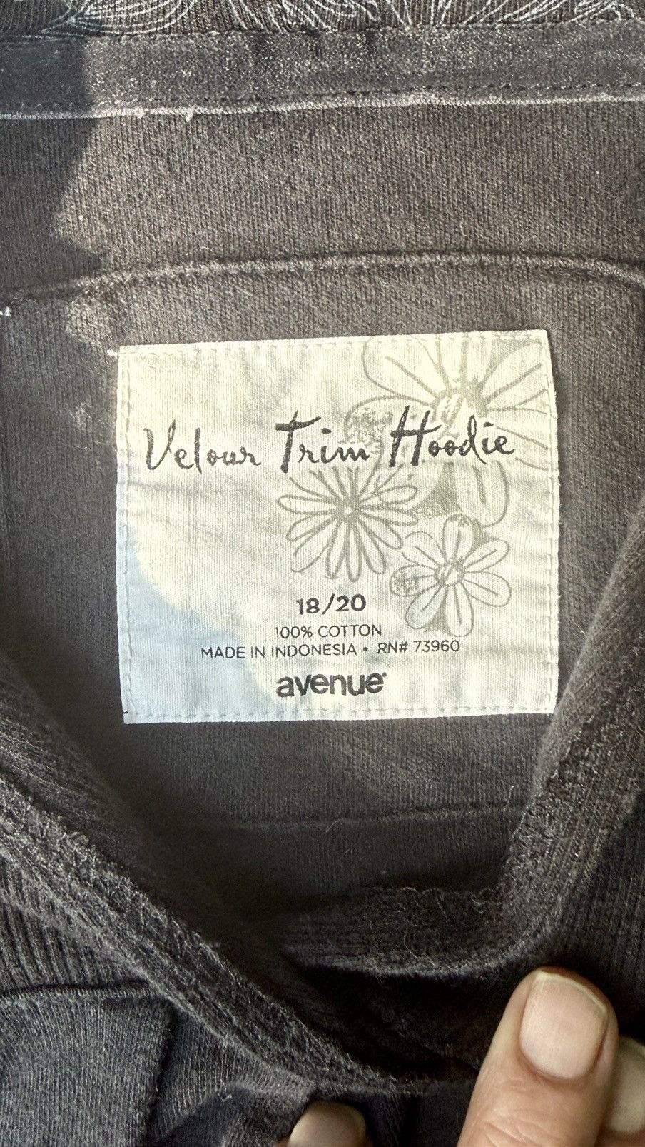 Avenue Avenue Archival VTG 100% Cotton Notch Neck Hoodie Plus 18 Size XXL / US 16-18 / IT 52-54 - 3 Thumbnail