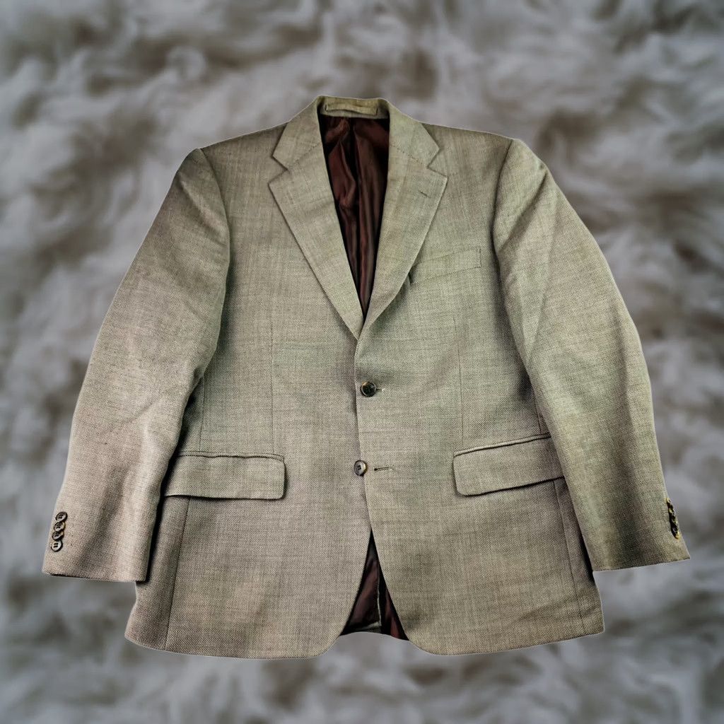 Tailorbyrd TAILORBYRD Men’s Blazer Jacket Brown 2-Button Wool Beige/Tan Size 40 Short Mens Jacket Blazer Notch Lapel 2-Button Front Early 2000s style 40 Mens Size 40R - 1 Thumbnail
