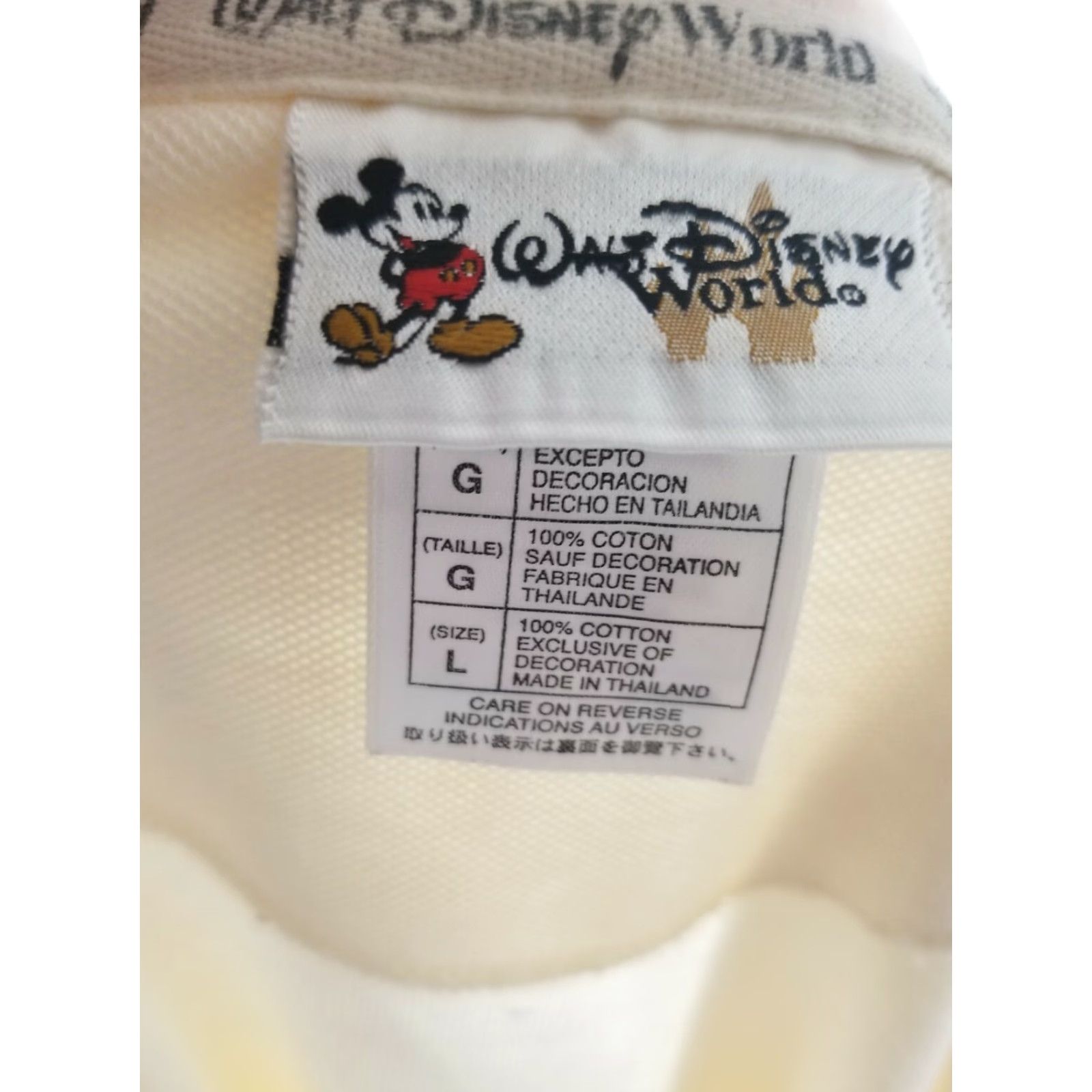 Disney VINTAGE Disney Polo Shirt Men’s L Ivory 100 Years Walt Disney World Mickey Mouse Embroidered Polo Rugby Casual Short Sleeve Cream Size US L / EU 52-54 / 3 - 4 Thumbnail