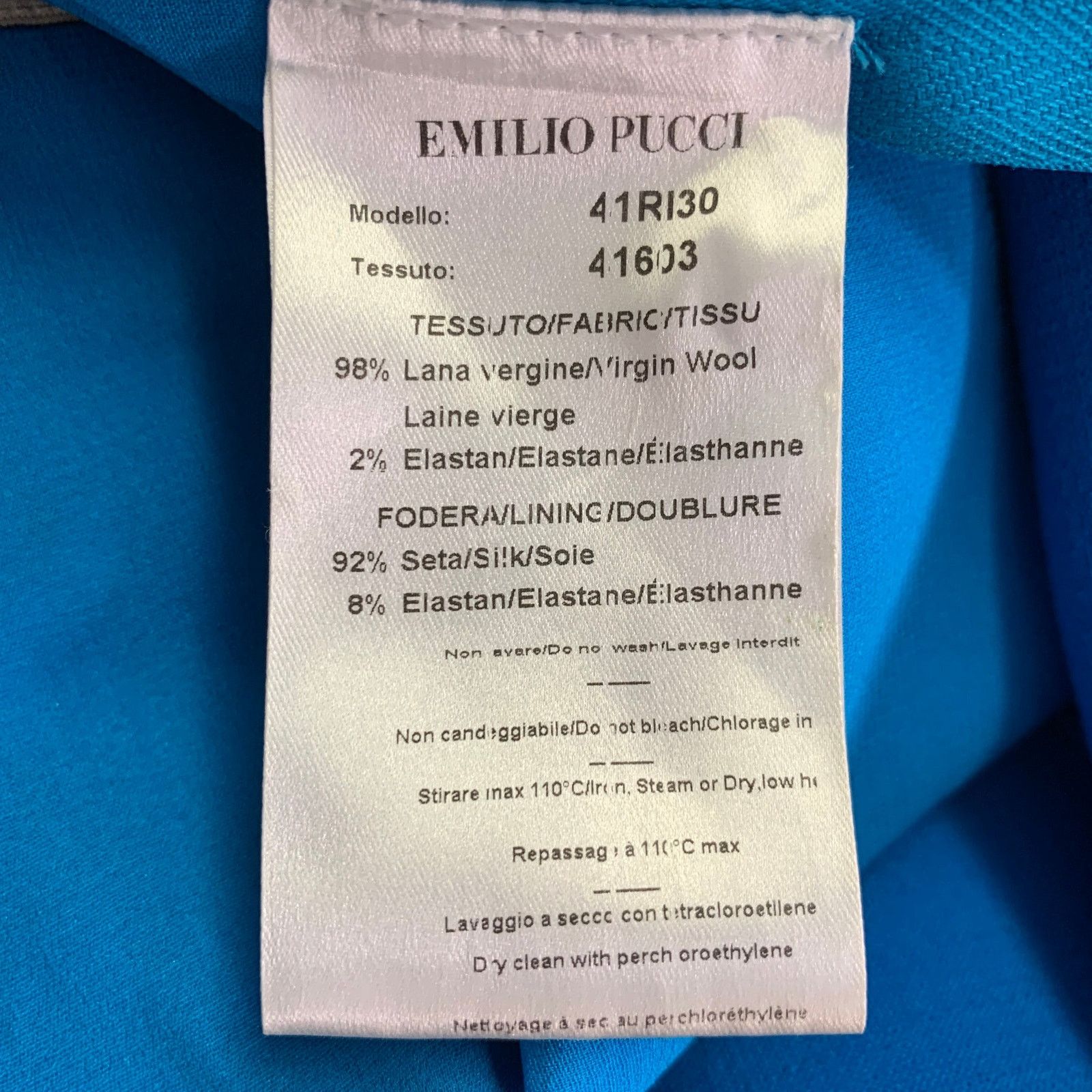 Emilio Pucci EMILIO PUCCI Size 8 Blue Crepe V-Neck Cocktail Dress Size M / US 6-8 / IT 42-44 - 5 Thumbnail