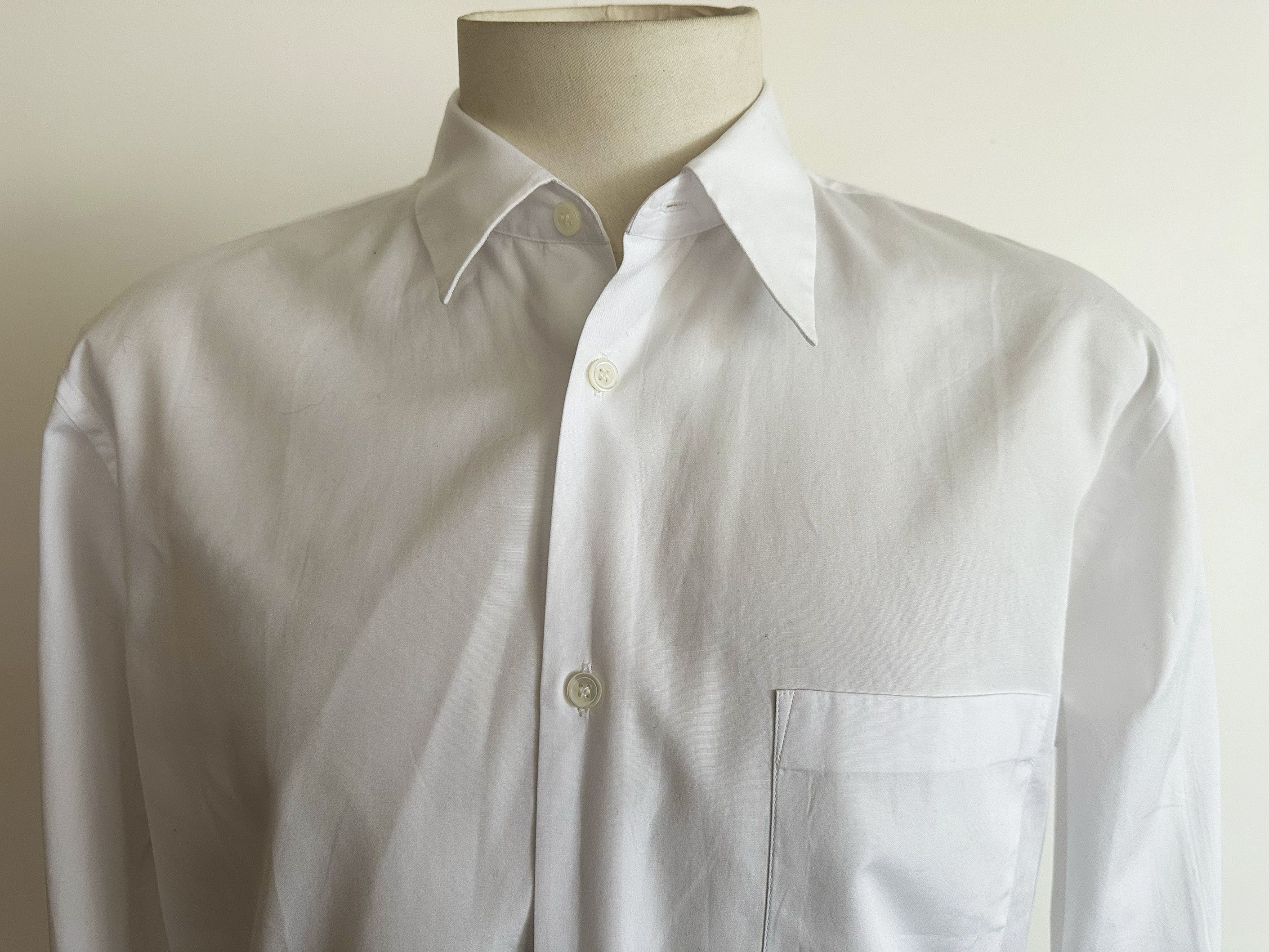 Comme des Garcons Homme Plus Two Halves White Shirt L Size US L / EU 52-54 / 3 - 3 Thumbnail