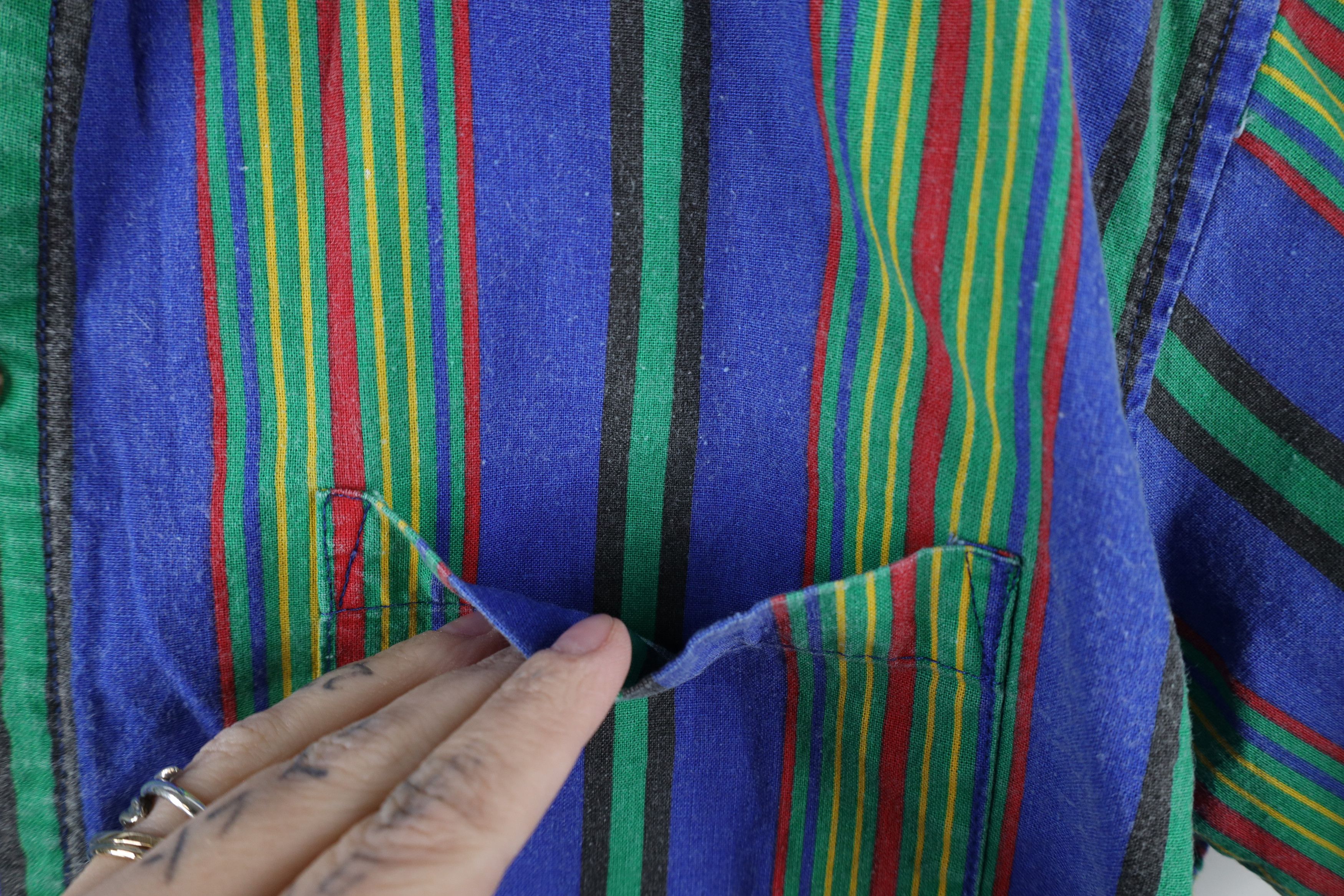 Vintage Vintage 90s Streetwear Rainbow Striped Button Down Shirt Size US S / EU 44-46 / 1 - 6 Thumbnail