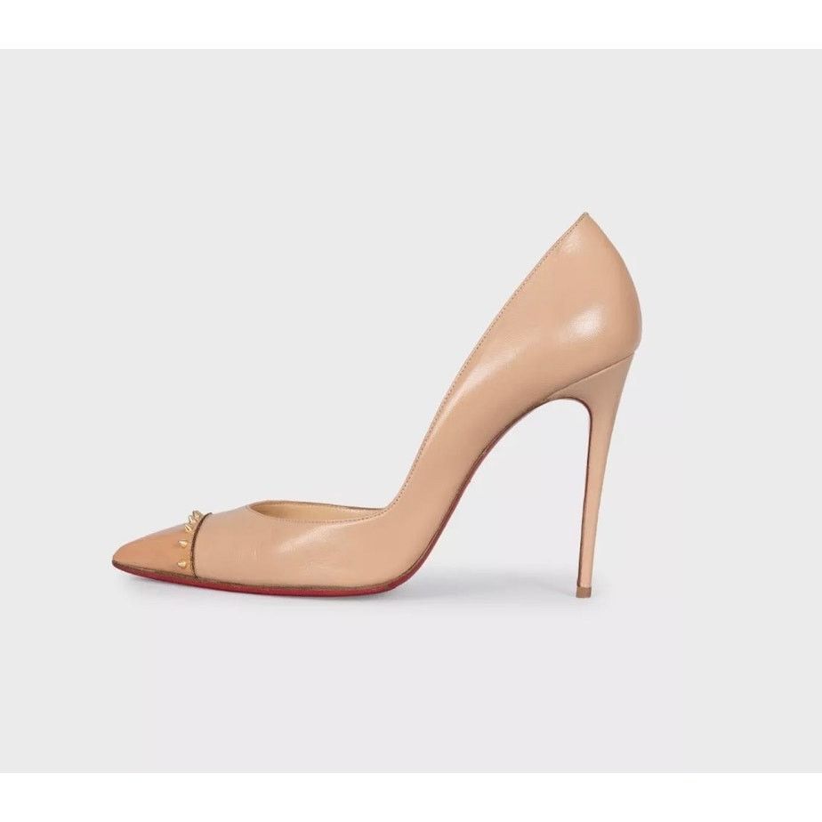 Christian Louboutin Christian Louboutin Culturella Beige Spike Pumps Sz.38 Size US 7 / IT 37 - 1 Thumbnail