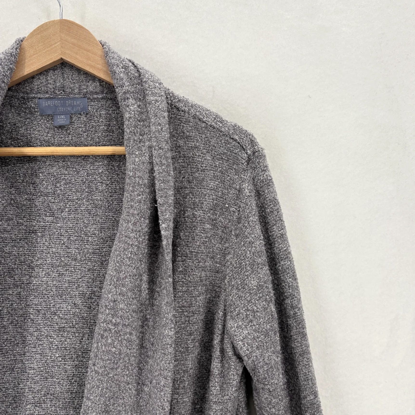 Vintage Barefoot Dreams Cardigan Womens L/XL Gray Cozychic Lite Open Front Lightweight Knit Sweater Casual Womens L/XL Gray Barefoot Dreams Cardigan Size L / US 10 / IT 46 - 2 Thumbnail