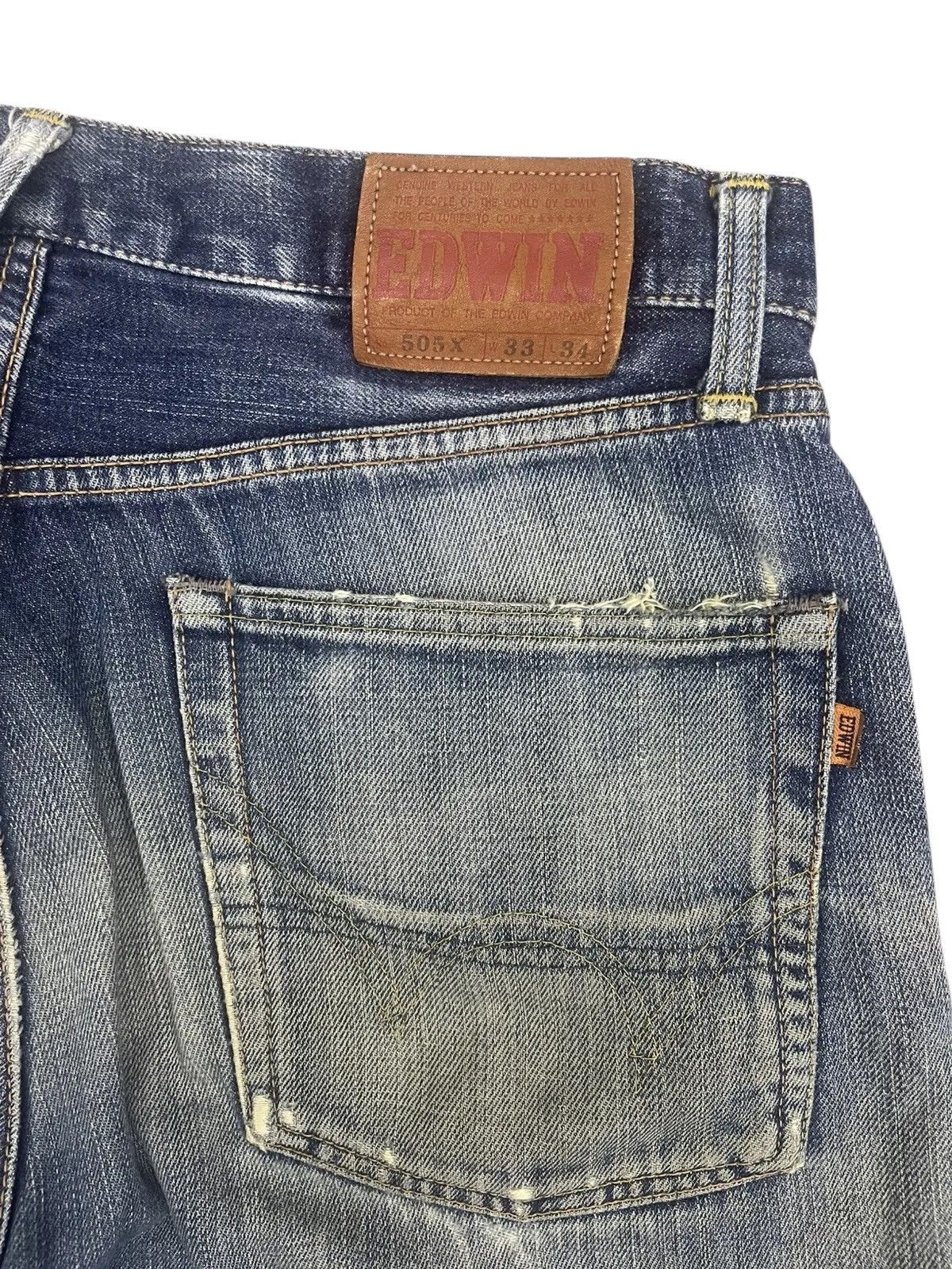 Edwin Vintage Edwin 505X Selvedge Jeans - Distressed Size US 33 - 14 Thumbnail