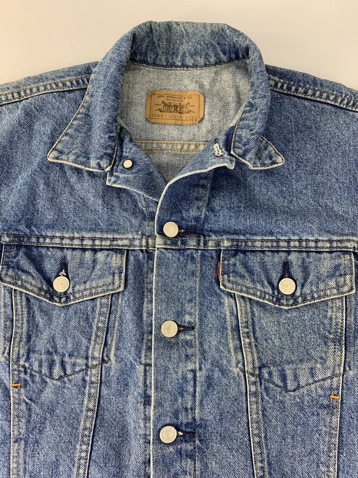 Levi's Vintage Clothing 90s Levis Western Trucker Light Indigo Denim Jacket Size US M / EU 48-50 / 2 - 3 Thumbnail