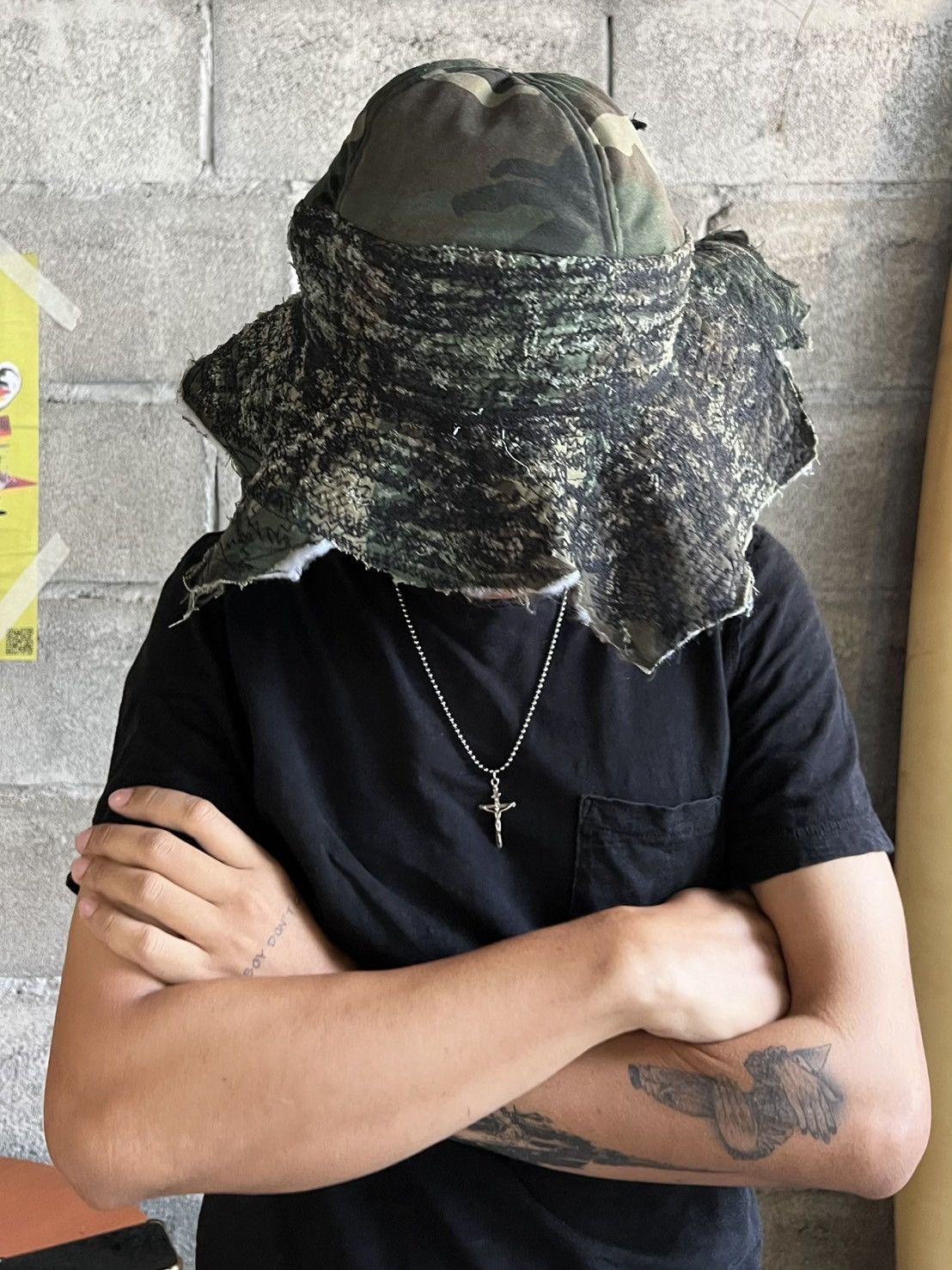 Other Camo Patchwork Bucket Hat Vintage Military Distressed Size ONE SIZE - 2 Thumbnail
