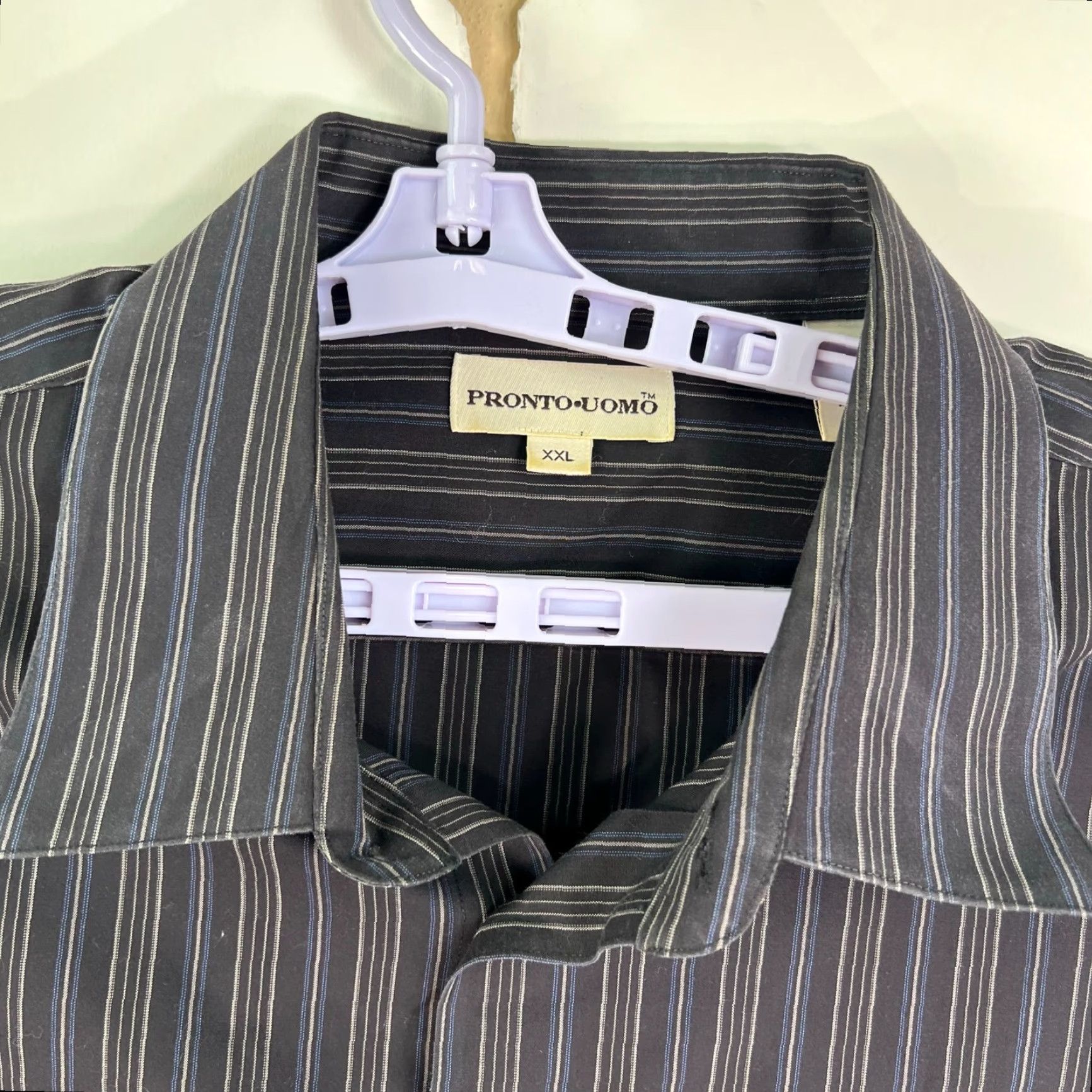 Pronto Uomo Pronto Uomo Striped Cotton Button Up Shirt Mens XXL Black Blue Size US XXL / EU 58 / 5 - 3 Thumbnail