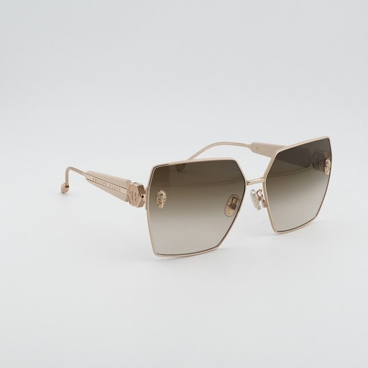 Philipp Plein Philipp Plein SPP122S 0F47 Sunglasses Gold Square Frame Size ONE SIZE - 6 Thumbnail