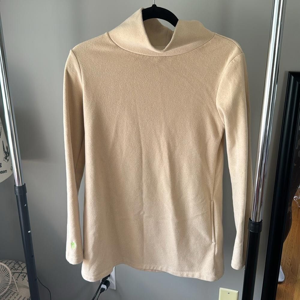 Designer Cobble Hill Turtleneck in Terry Fleece (Natural Blush) Size S / US 4 / IT 40 - 3 Thumbnail