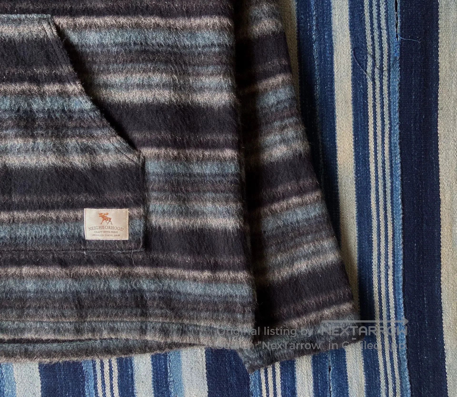 Neighborhood neighborhood embroidered wool hoodie sweatshirt. Size US XL / EU 56 / 4 - 4 Thumbnail