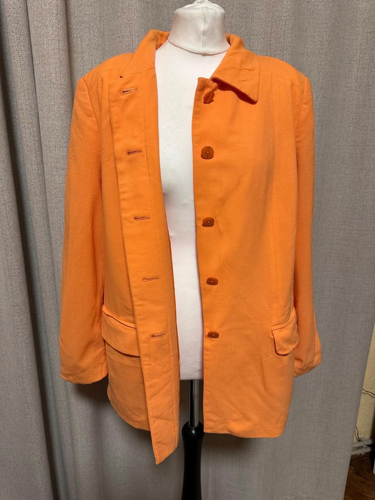 Givenchy GIVENCHY En Plus Vintage Statement Orange Blazer 46W US 16W Size L / US 10 / IT 46 - 6 Thumbnail