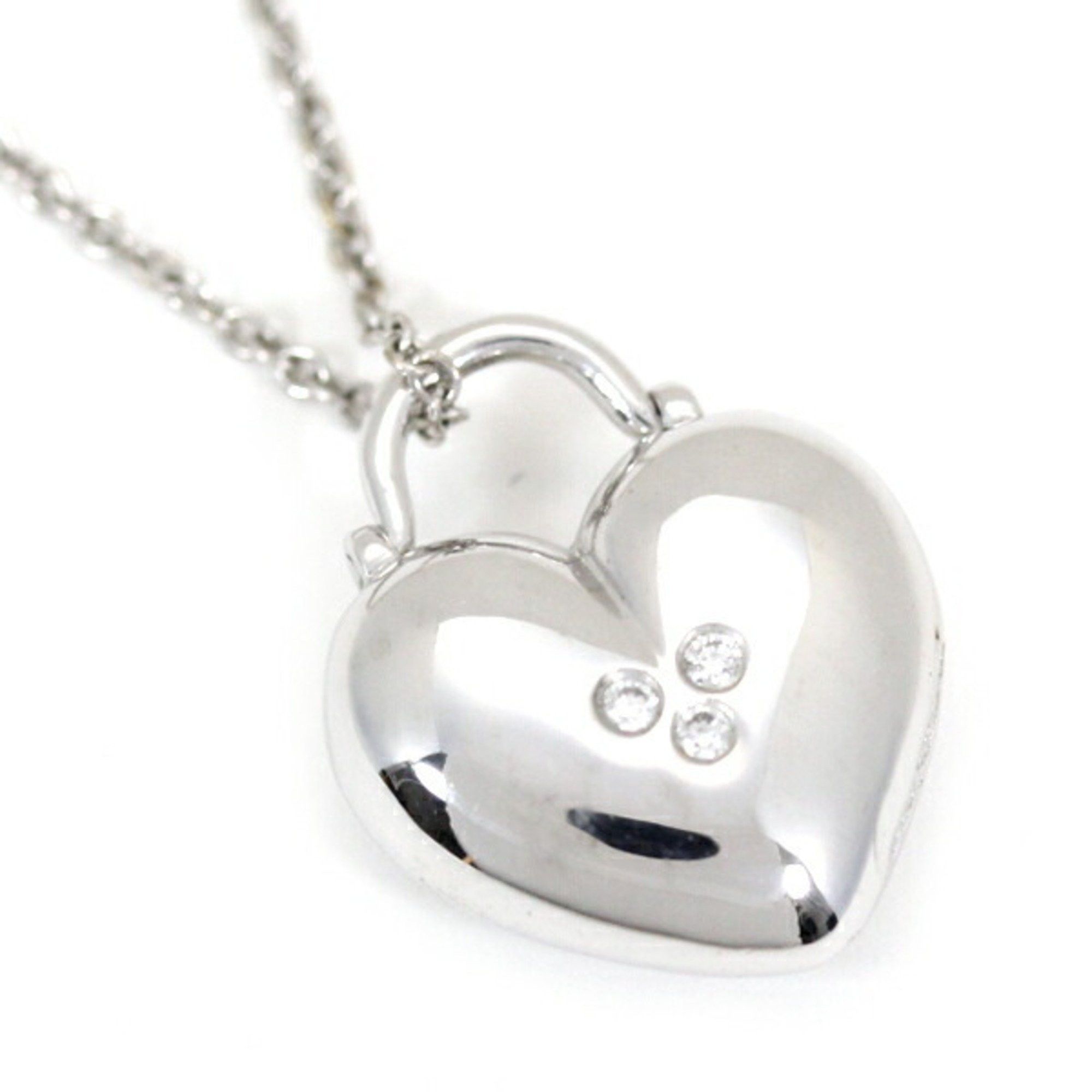 Tiffany & Co. Tiffany Necklace Sentimental Heart 3P Diamond K18 WG 750 Pendant White Gold Women's TIFFANY & Co. Z21 Size ONE SIZE - 1 Thumbnail