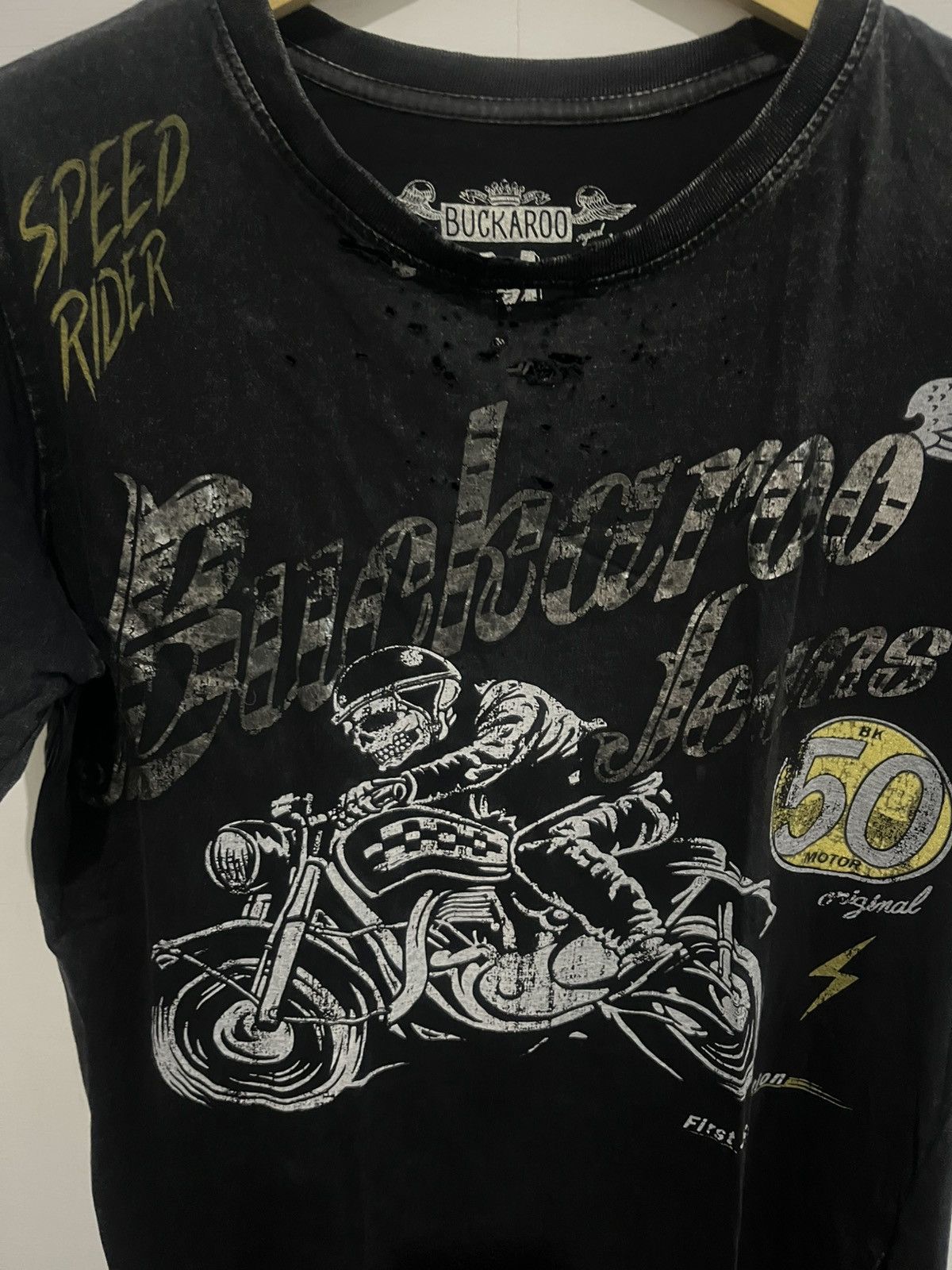 If Six Was Nine Motorcycle Skull Buckaroo T-Shirt Size US M / EU 48-50 / 2 - 4 Thumbnail