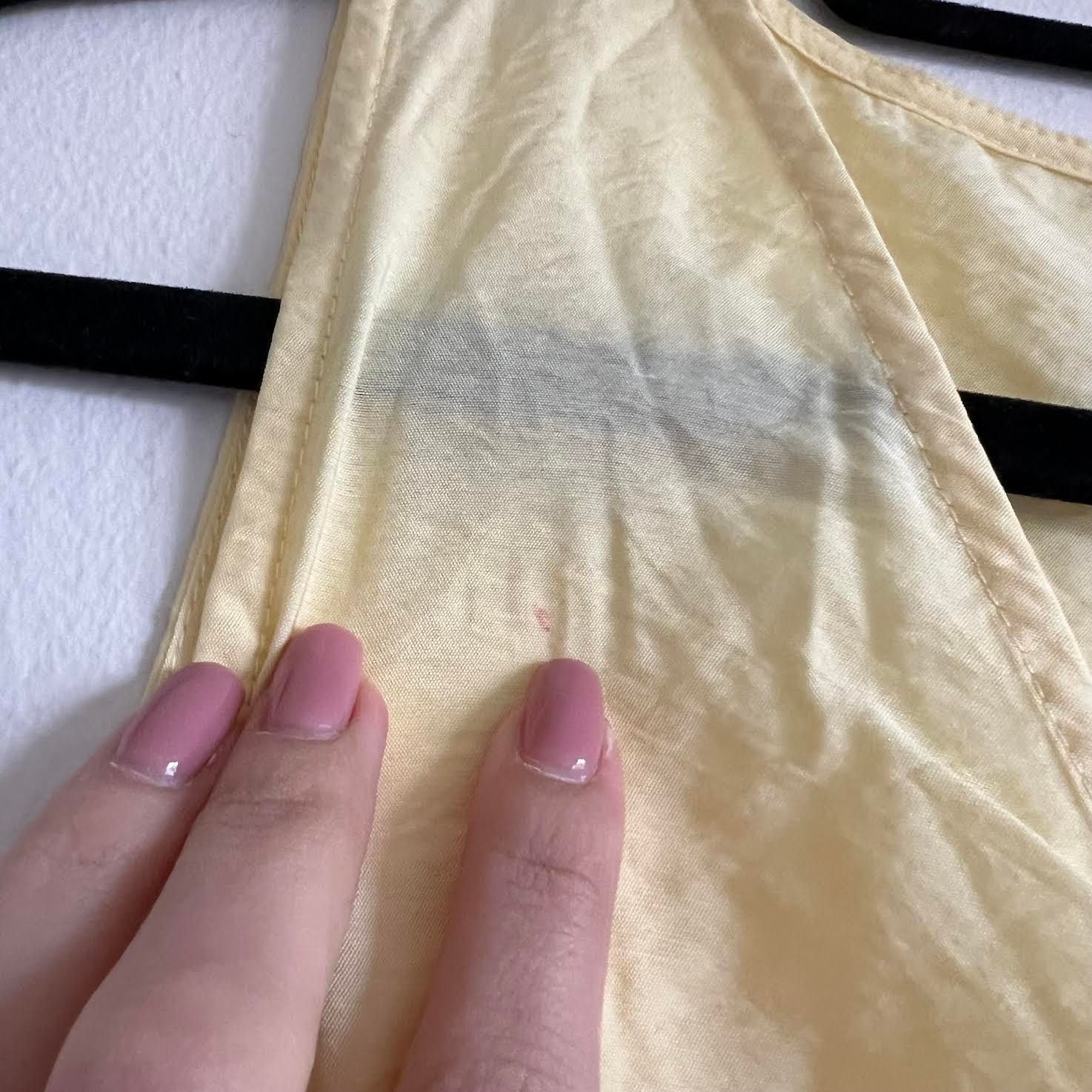 Madewell Madewell Ariana Midi viscose dress size 10 yellow v-neck Size L / US 10 / IT 46 - 4 Thumbnail