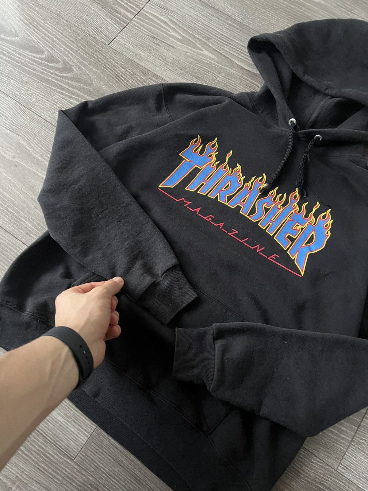 Hanes × Thrasher × Vintage ‼️Archival Trasher x Hanes Cotton Big Logo Skate Style Hoodie Size US S / EU 44-46 / 1 - 10 Thumbnail