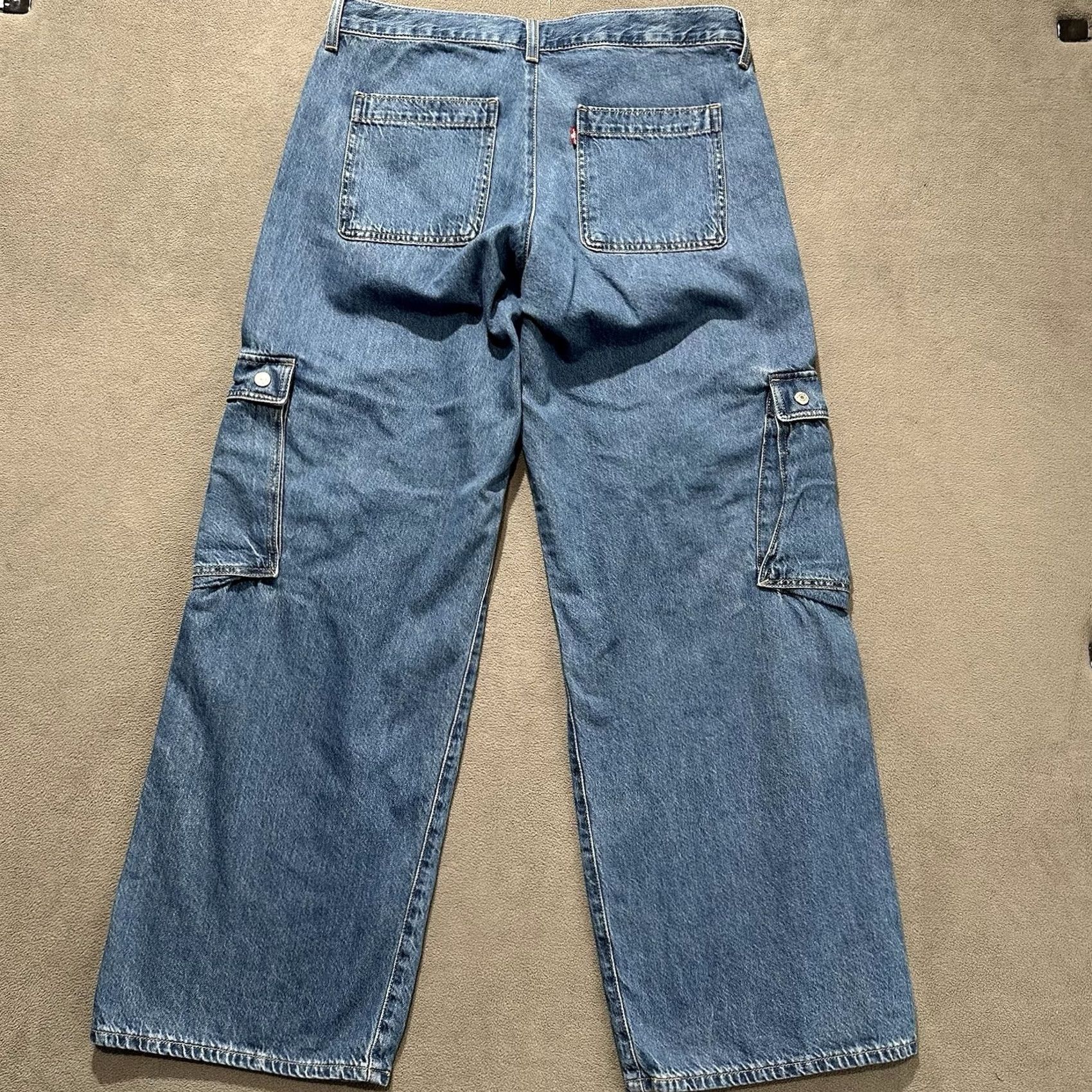 Levi's Levi's Jeans Womens 31 Blue Denim Cargo Pocket 90s Y2K Festival Relaxed Straight Mens Womens Girls Size 24" / US 00 / IT 34 - 2 Thumbnail