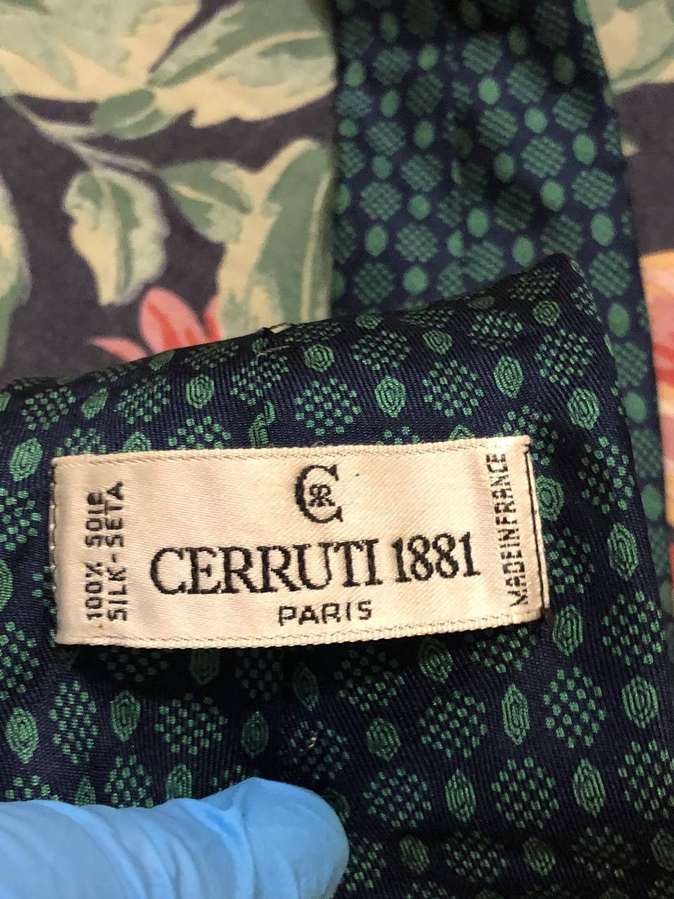 Cerruti 1881 Print Green Tie CERRUTI 1881 One Size VINTAGE Size ONE SIZE - 4 Thumbnail