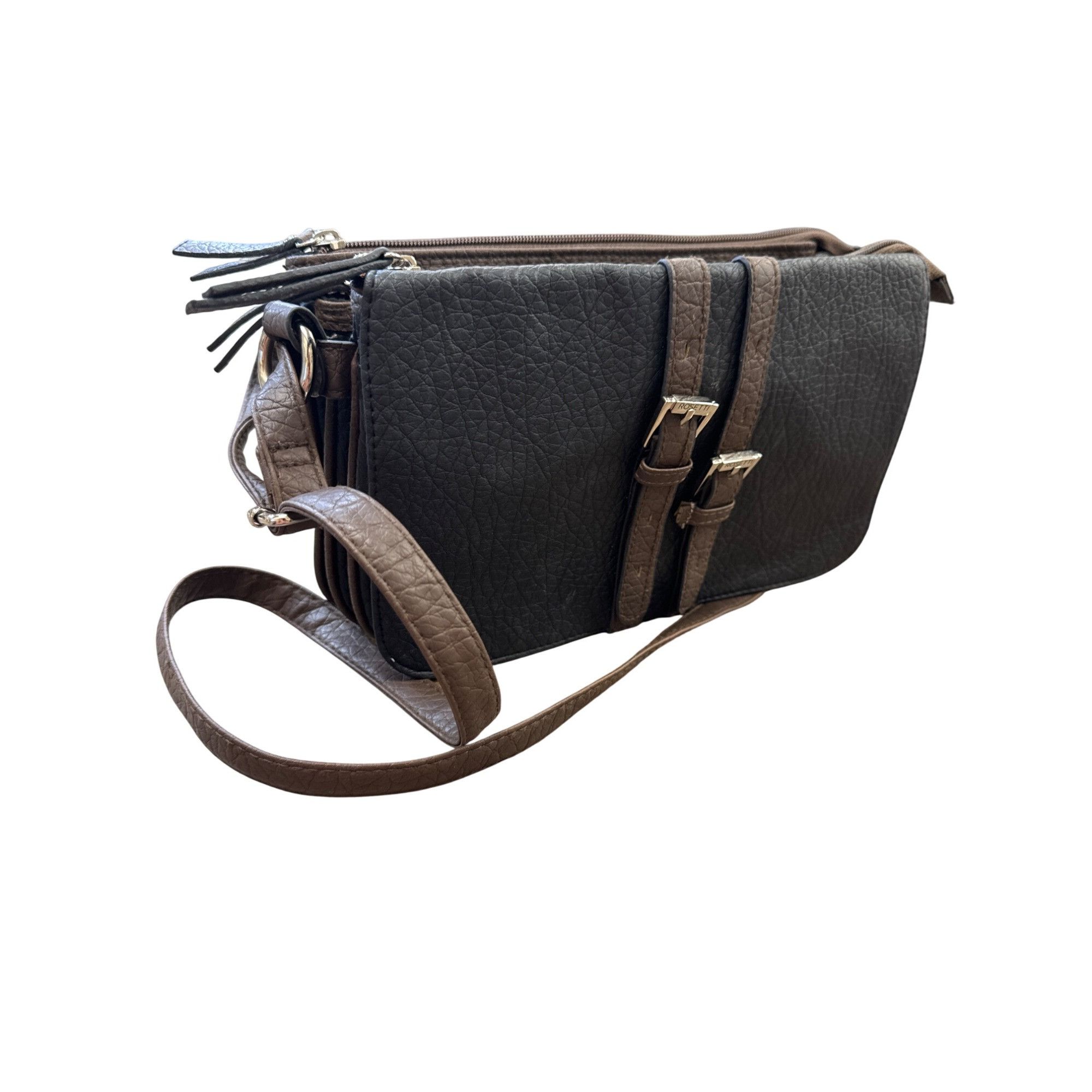 Designer Rosetti Womens Brown Leather Crossbody Bag purse With Adjus Size ONE SIZE - 13 Thumbnail