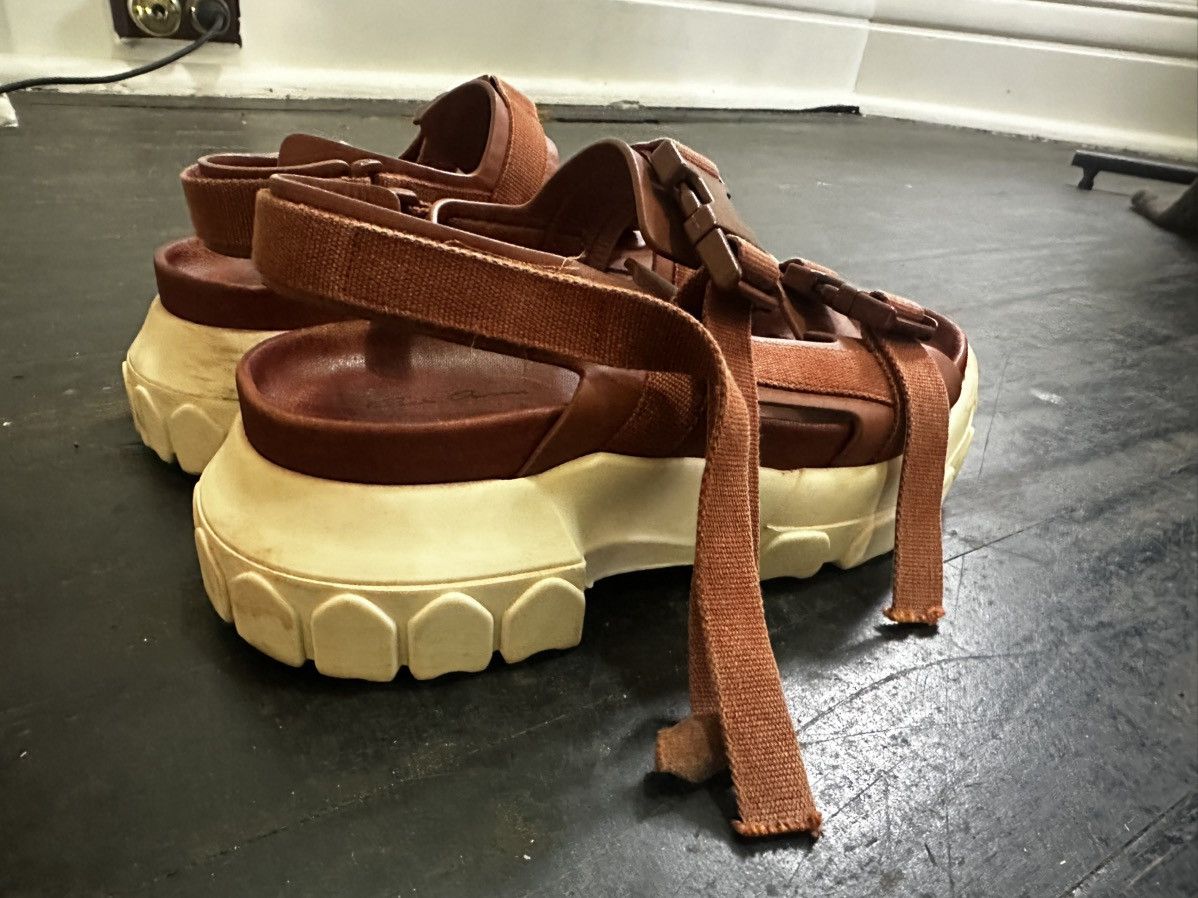 Rick Owens Rick Owens Brown Leather Chunky Tractor Sandals Size US 7 / EU 40 - 4 Thumbnail