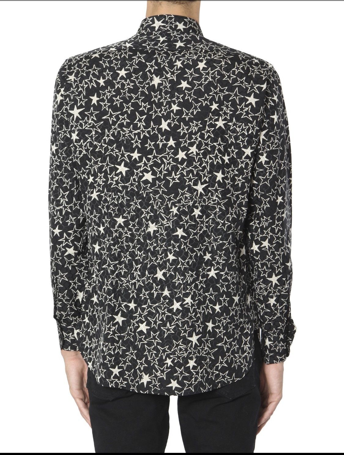 Saint Laurent Paris star print silk shirt collar size 42 Size US L / EU 52-54 / 3 - 3 Thumbnail